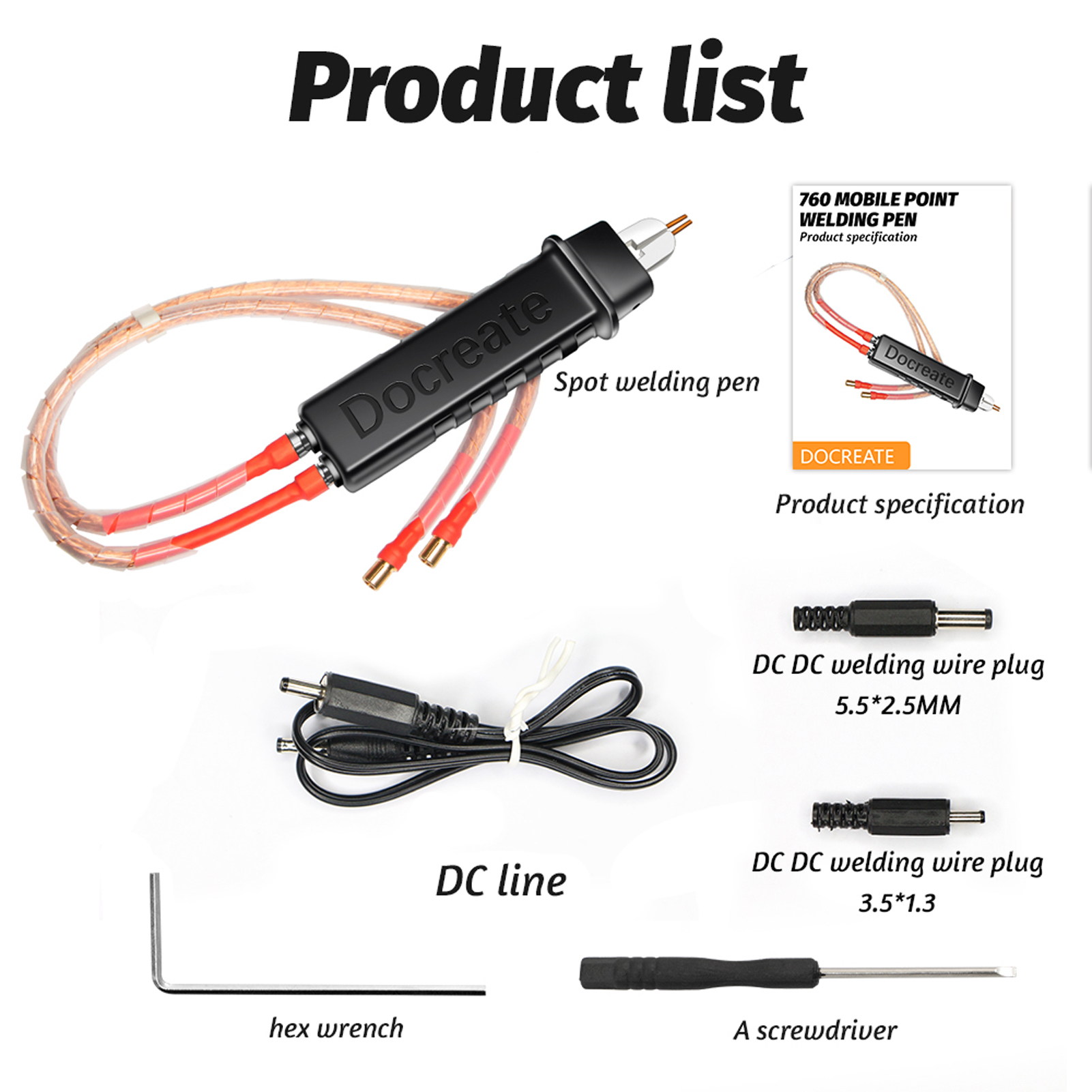 Lötspitze Für Akkus, Vergoldete Kupferspitze, 16 Mm² Kabel, Einstellbar, Tragbar, Schwarz, Ideal Für Diy-li-ion-akkus