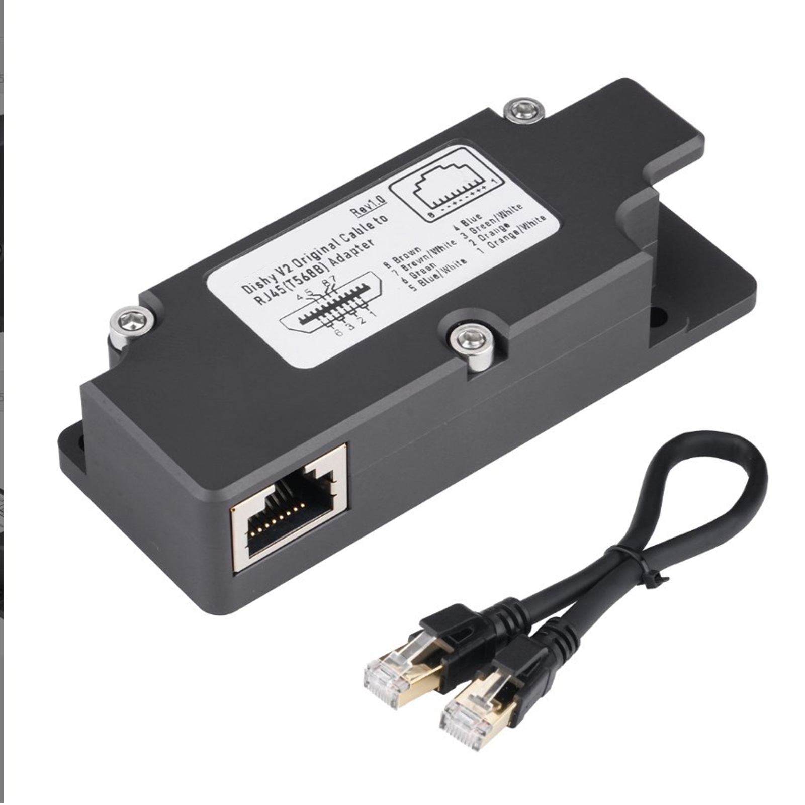 Starlink Dishy-auf-rj45-kabeladapter, Rechteckiges Abs-gehäuse, 84 X 34 X 20 Mm, 136 G, Plug-and-play, Robust Für Stabile Ethernet-verbindung