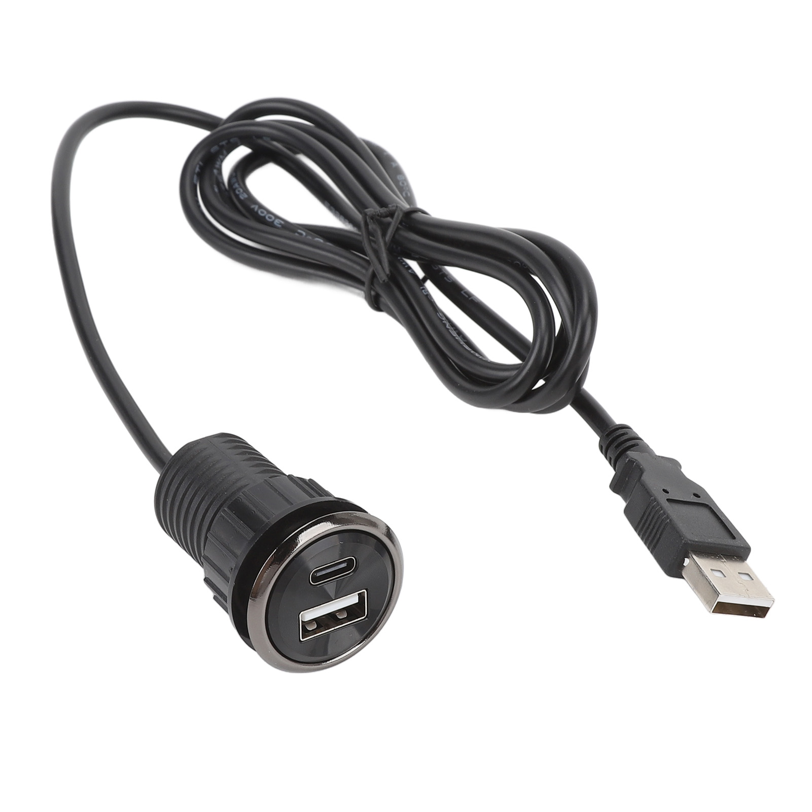 Versenkte Tischsteckdose Mit 2 Usb-anschlüssen Und 1 Typ-c-anschluss, Integriertes Netzteil Für Den Tischgebrauch, Robustes Abs, Einfache Installation, Ø 2,5 Cm