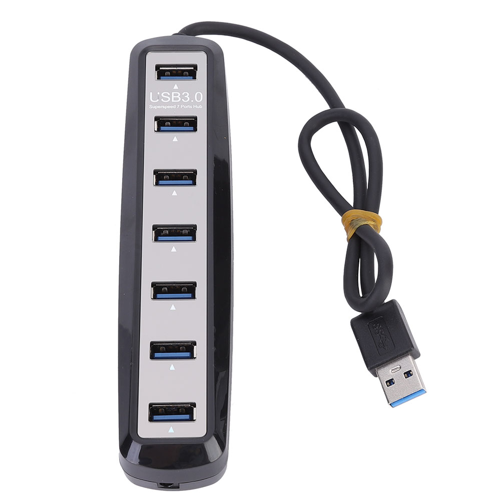Toivize 7-port Usb 3.0 Hub, Schwarz, Kompakt – Robuster Abs-multifunktionsadapter Für Büro Und Zuhause, 5 Gbit/s Schnelle Datenübertragung