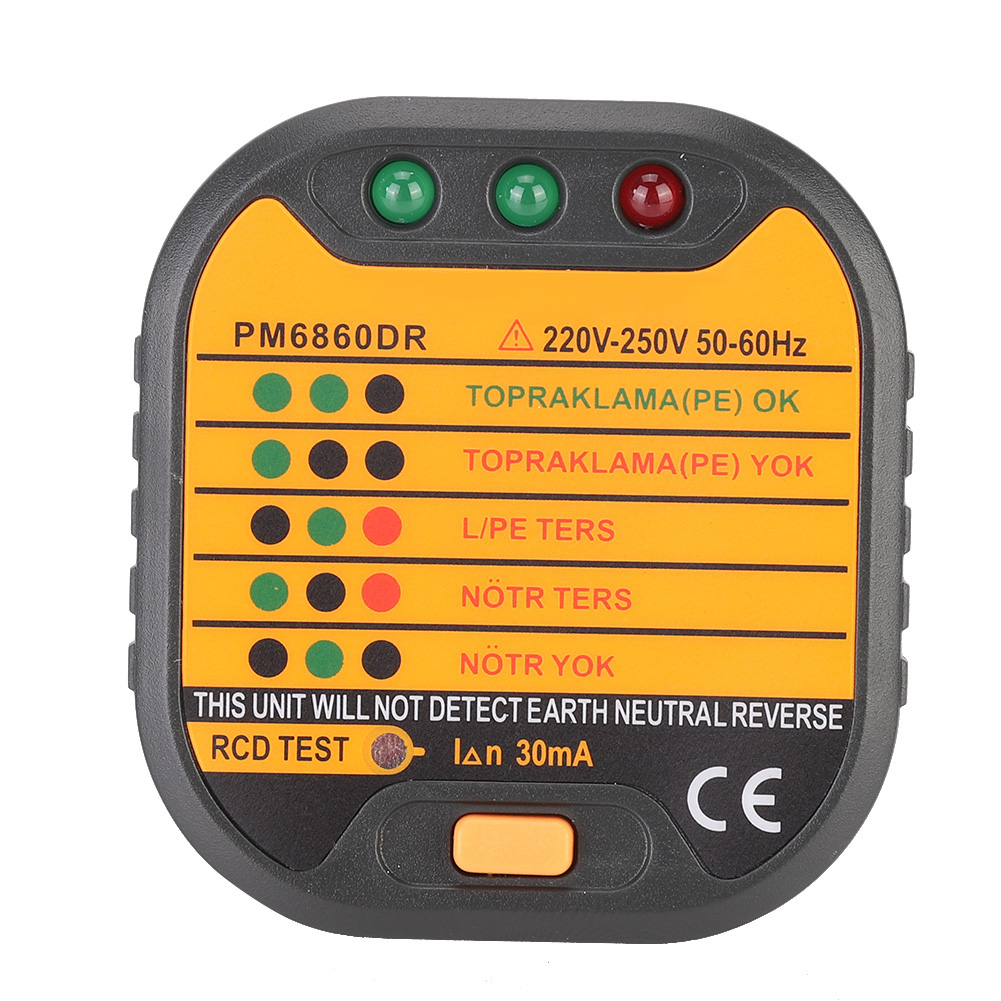 Toivize 220v Steckdosentester Mit Led-anzeigen, Handfehlerdetektor, Tragbarer Rcd-tester