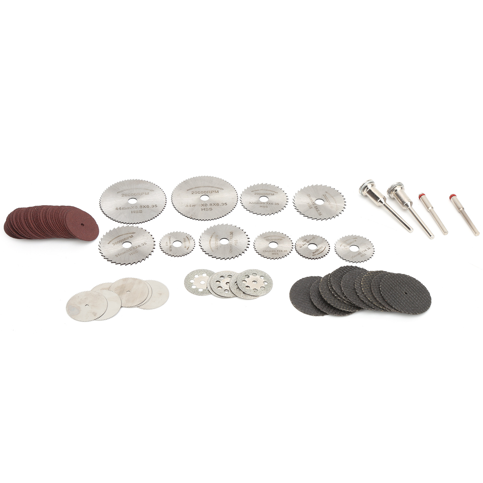 Set Mit 65 Schleifscheiben Aus Edelstahl, Harz, Rot/schwarz, Ø 22–44 Mm, Komplettset