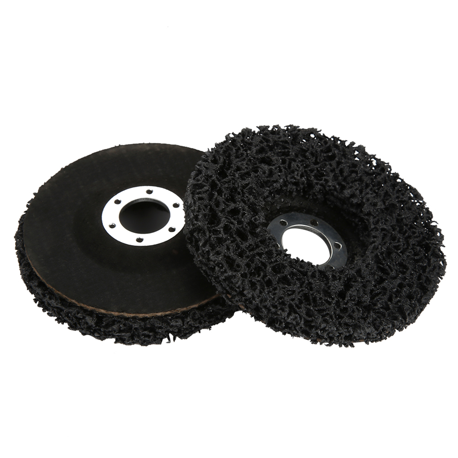Schwarze Polyurethan-schleifscheibe 115 Mm (2 Stück) Für Winkelschleifer – Zur Entfernung Von Farbe Und Rost