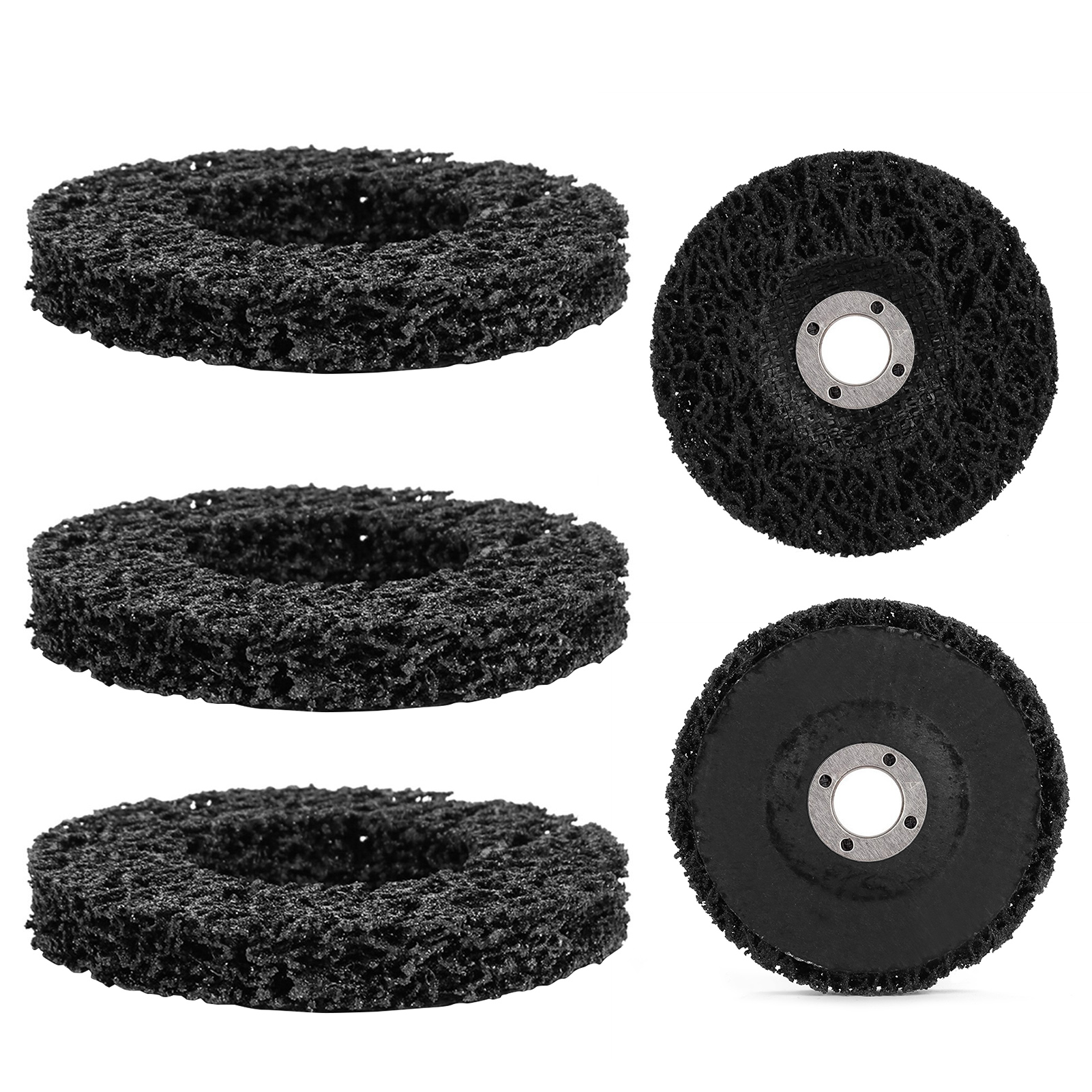 Poly Strip 100 Mm Schwarze Schleifscheiben (5 Stück) – Lack- Und Rostentfernung Für Winkelschleifer, Robustes Polyurethan-nylon