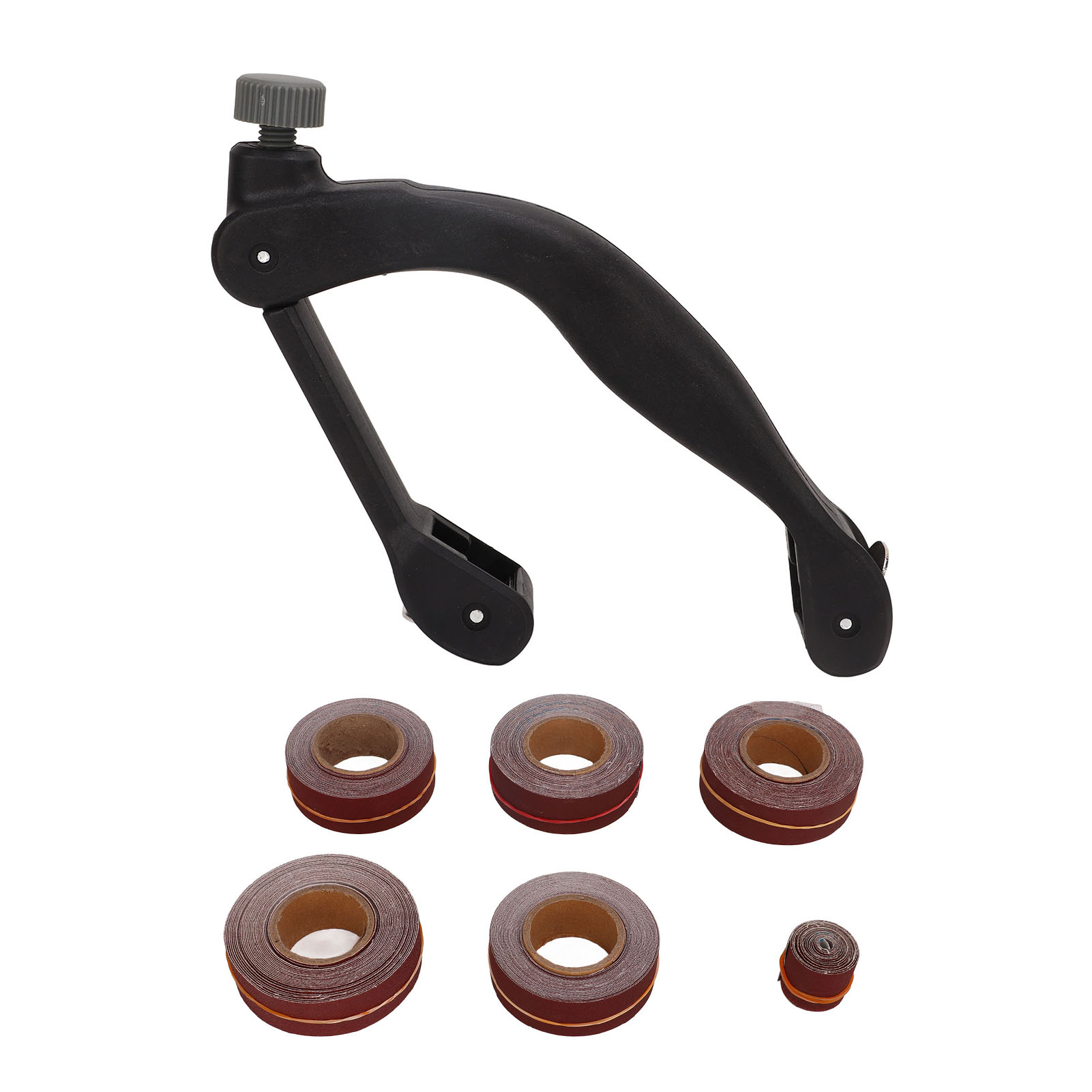 Toivize Ergonomischer Handschleifständer Aus Schwarzem Abs Mit 6 Schleifbändern (körnung 150–600) Für Holz Und Metall