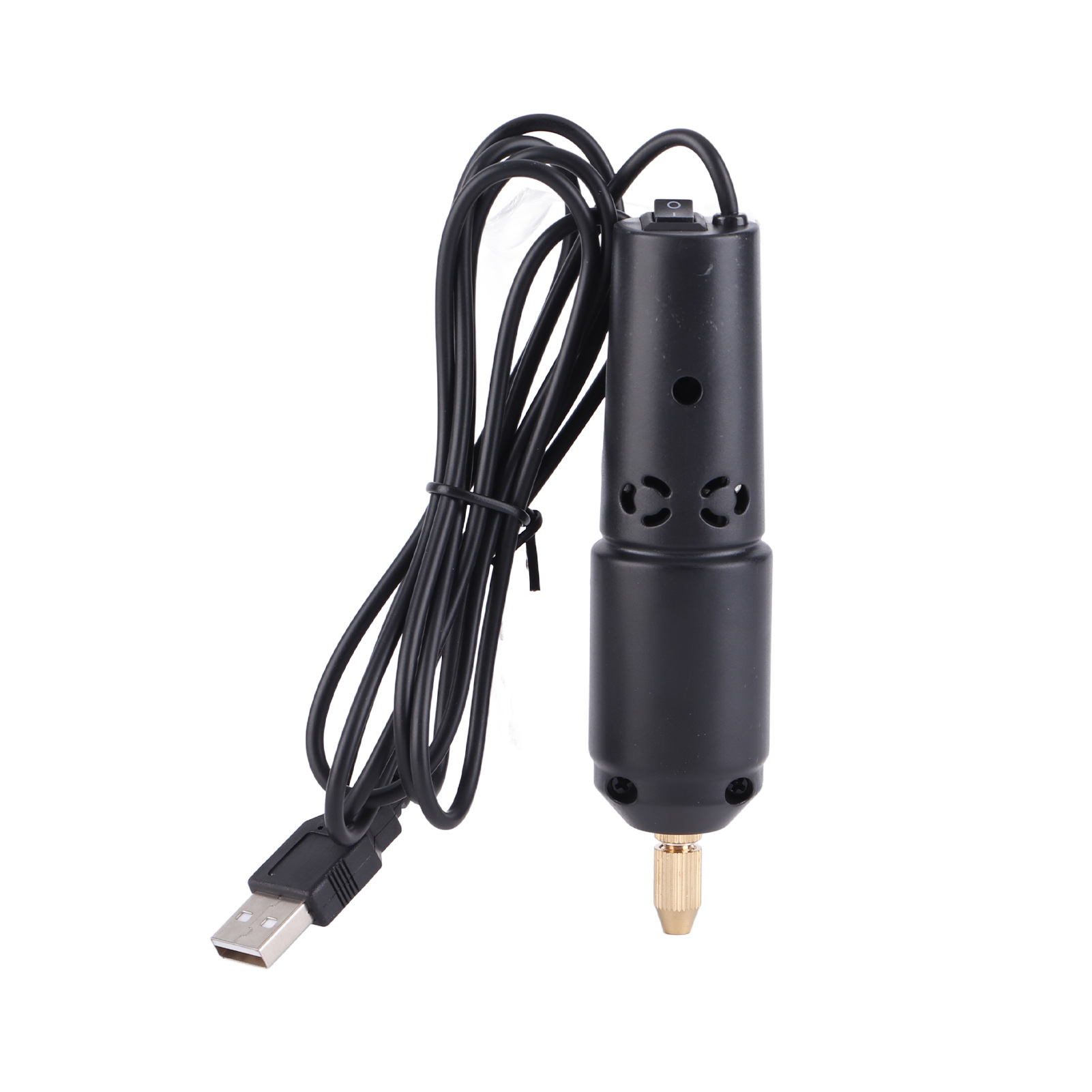 Mini-usb-elektrobohrmaschine Mit 360°-drehung, Schwarz – Leichtgängige Rotation, Set Mit 10 Bohrern Und 100 Ösen Für Perlen Und Steine