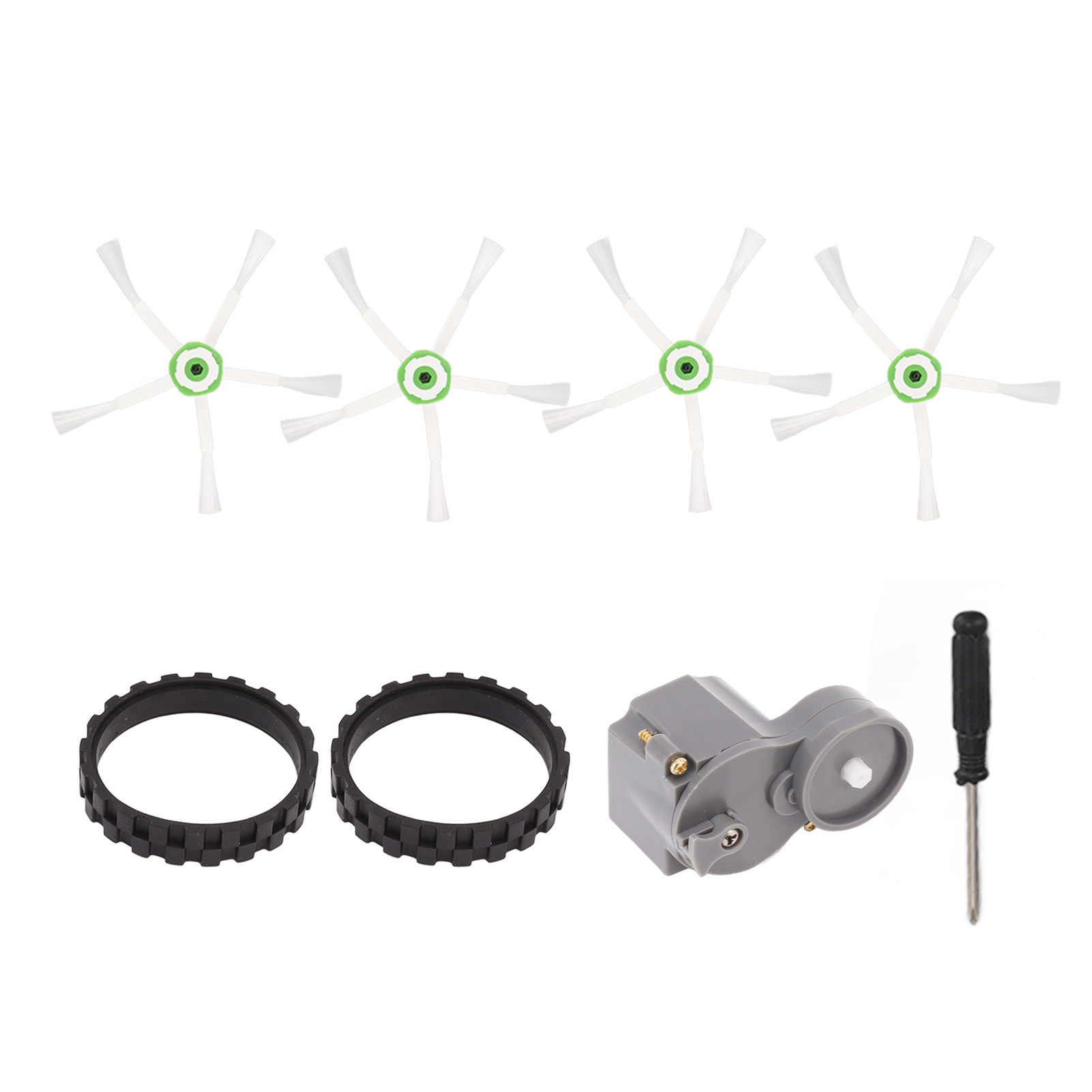 Seitenbürstenmotor-set Für Irobot Roomba I7, E5, E6 Und I3, Robustes Abs-kunststoffteil Mit 4 Bürsten Und Walzen, Inklusive Werkzeug