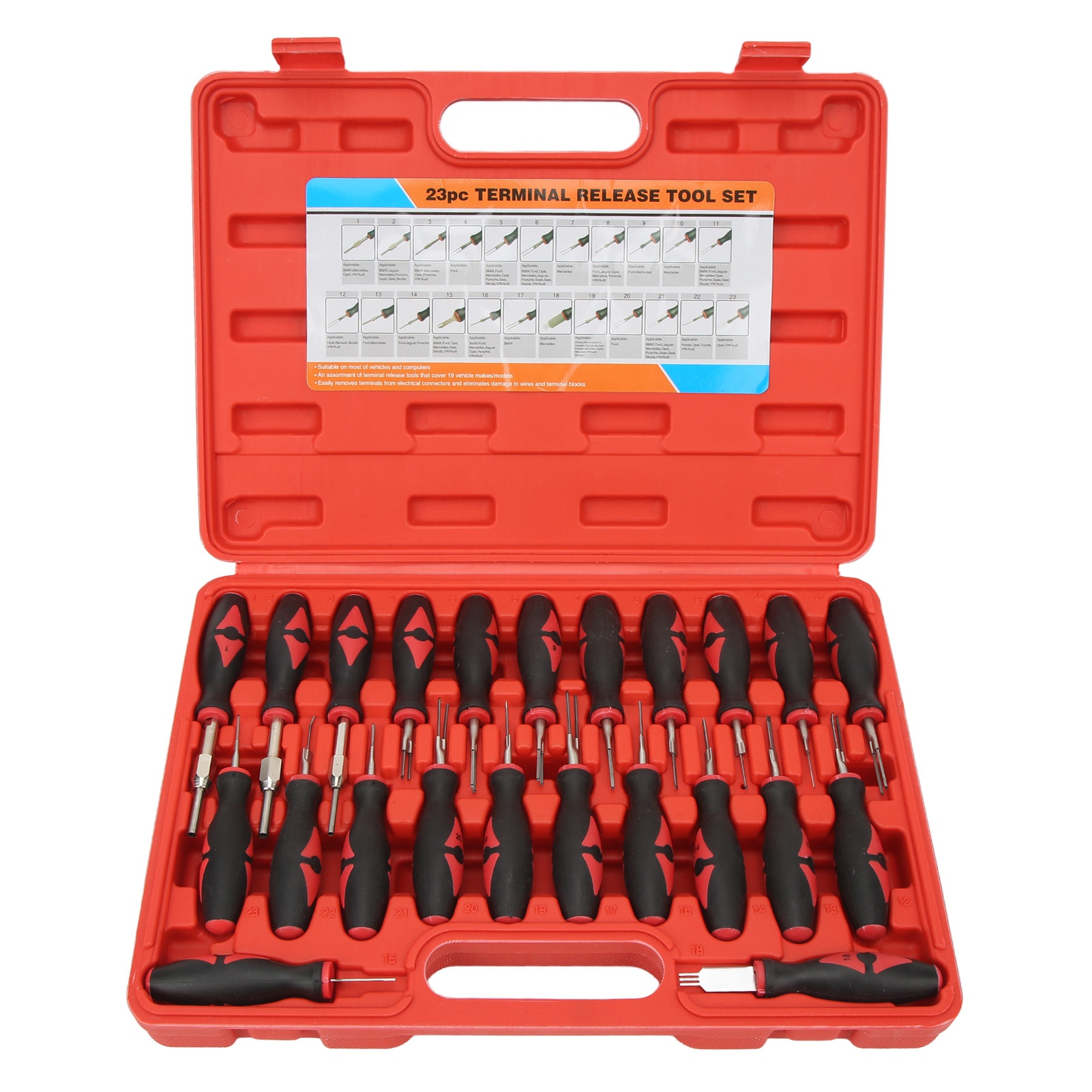 Toivize 23-teiliges Kfz-steckverbinder-entfernungsset, Verchromter, Rostbeständiger Stahl, Universeller Ergonomischer Griff