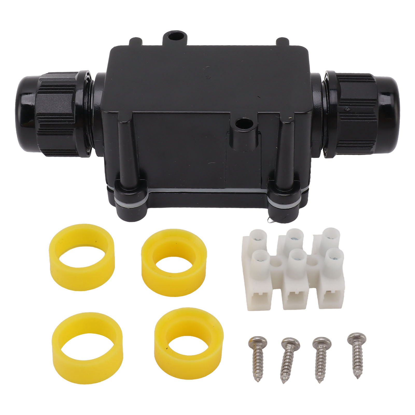Toivize Fsh711 Mini-2-wege-anschlussdose Ip68 Wasserdicht Aus Robustem Schwarzem Polycarbonat Für Den Außenbereich