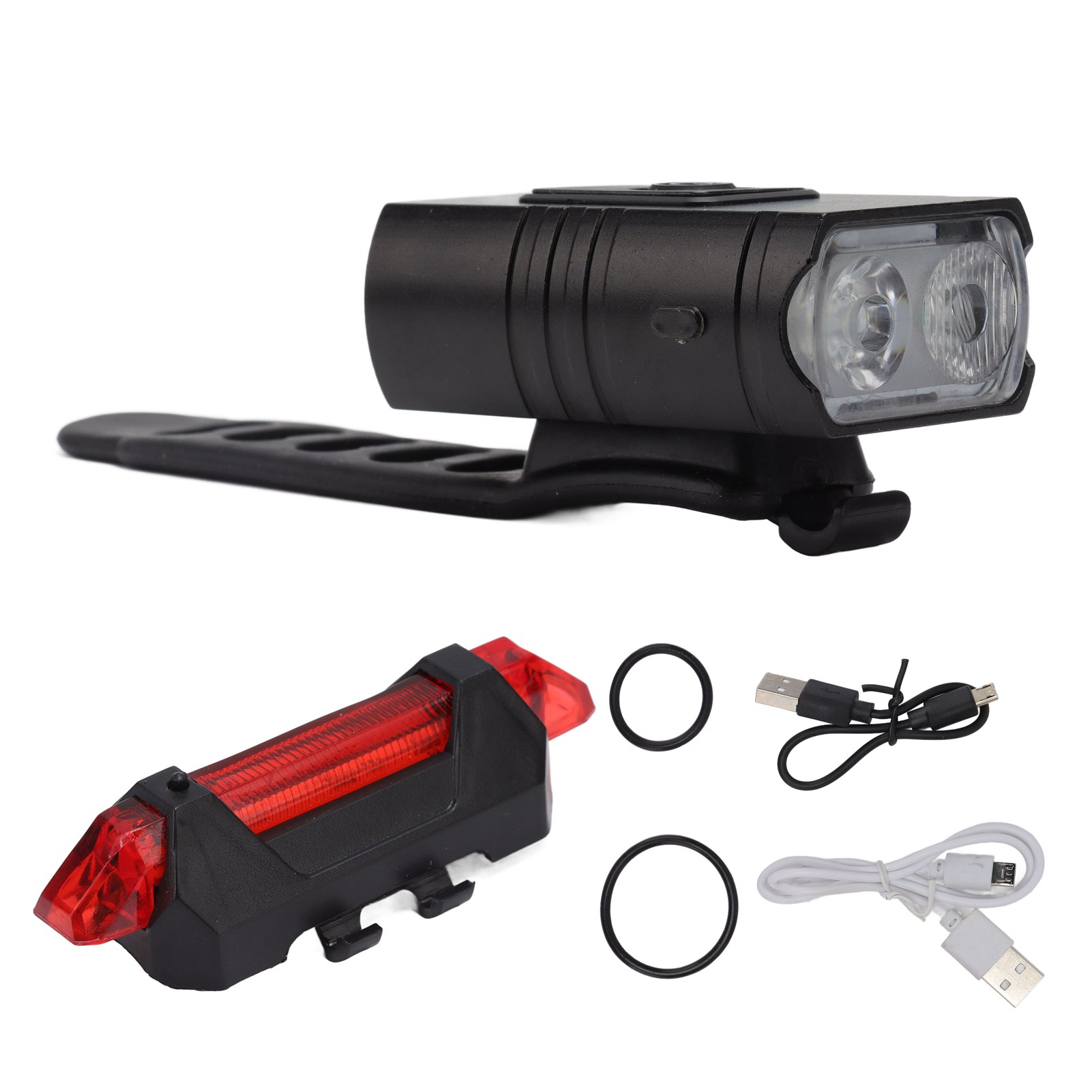 Toivize Usb-wiederaufladbares, Wasserdichtes Led-fahrradlicht-set, Vorder- Und Rücklicht, Aluminium