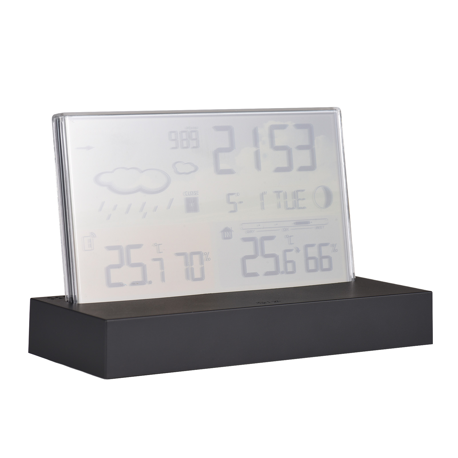 Drahtlose Wetterstation 3396c Mit Farbigem Klarglasdisplay, Wettervorhersage Und Alarm, Für Den Innen- Und Außenbereich, Usb-anschluss