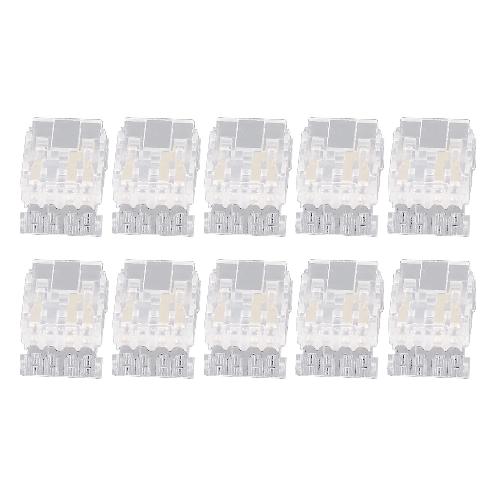 Toivize 3-polige Lötfreie Led-steckverbinder Für 10 Mm Transparente Cob-streifen, 10er-packung
