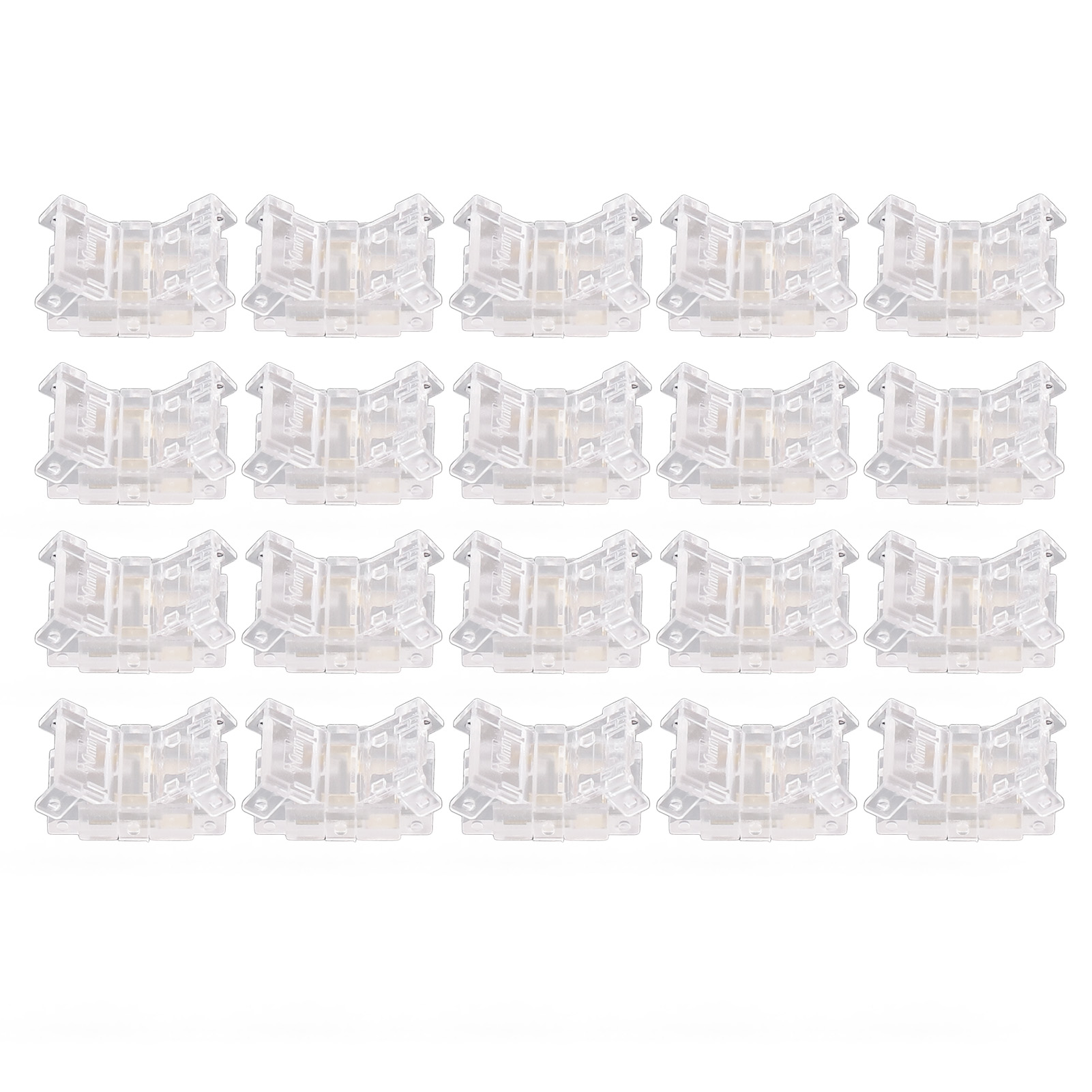 Lötfreie 2-pin-led-steckverbinder – Transparent – Für 10-mm-cob-streifen – 20er-pack – Schnelle Und Zuverlässige Installation
