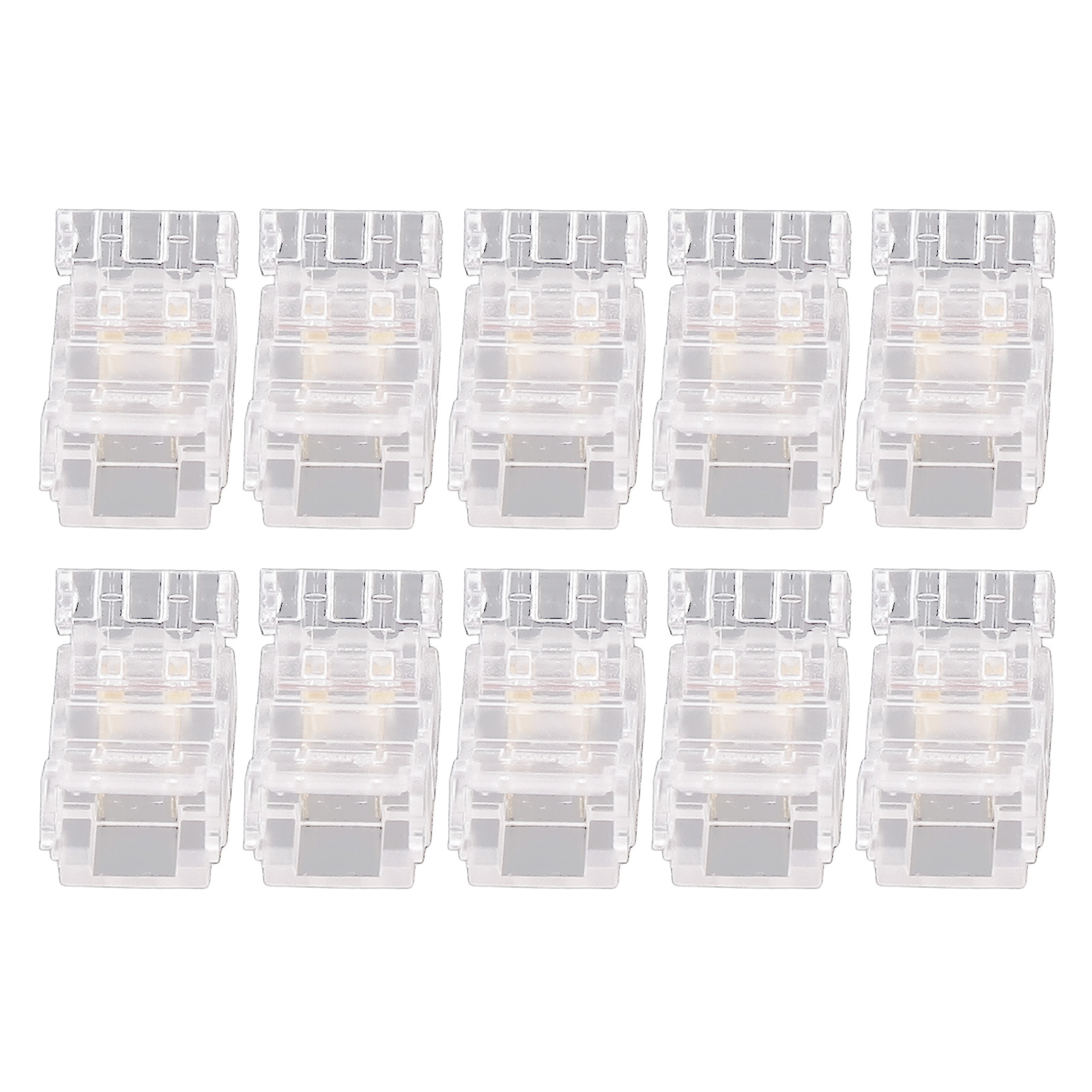 Lötfreier 8-mm-cob-led-steckverbinder, 10er-pack, Transparentes Pc-gehäuse, Kupferkontakte, Schnellinstallation Für Led-streifen