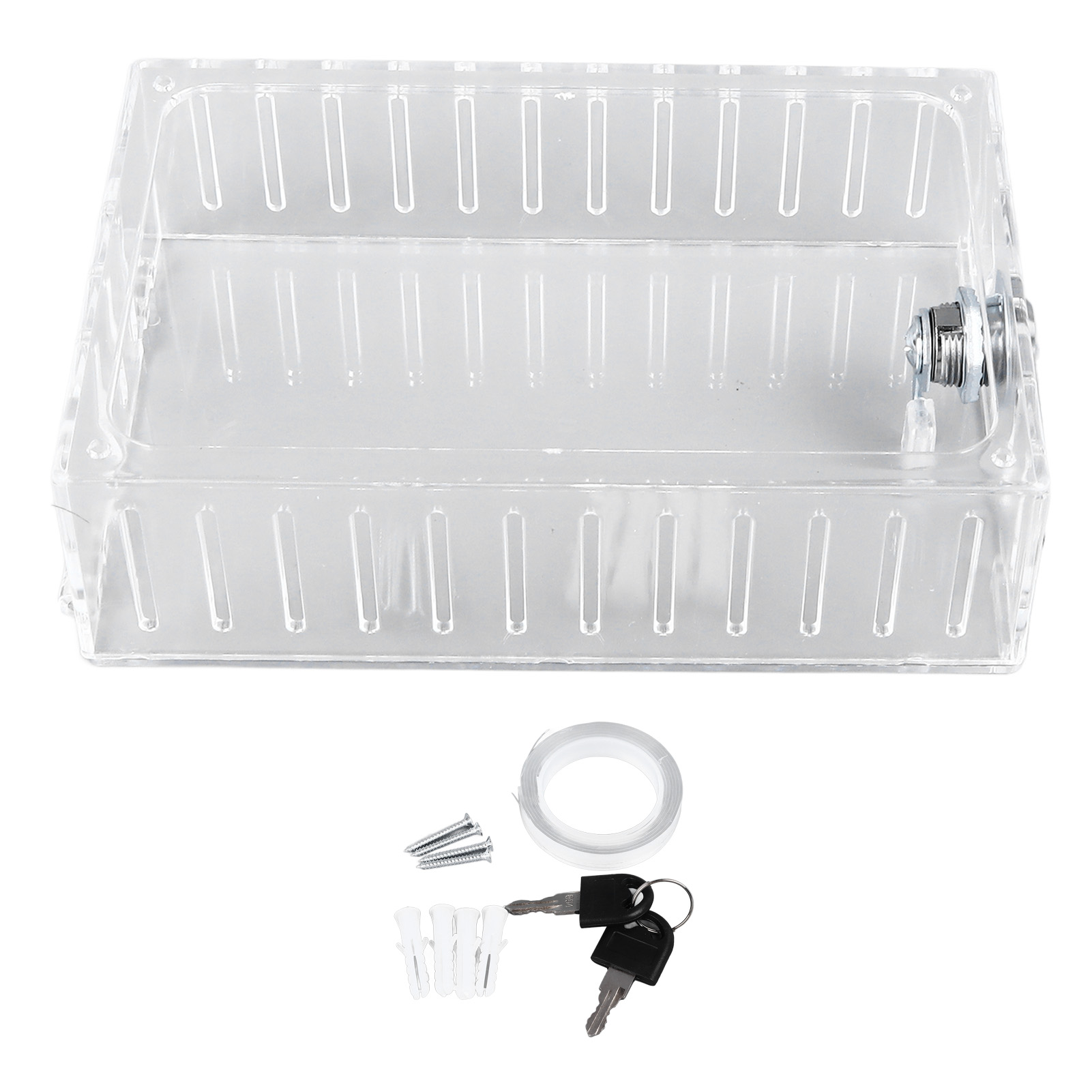 Toivize Abschließbarer, Transparenter Thermostat-sicherheitskasten 18,5 X 12 X 5,6 Cm Mit 2 Schlüsseln, Robustes Kunststoff