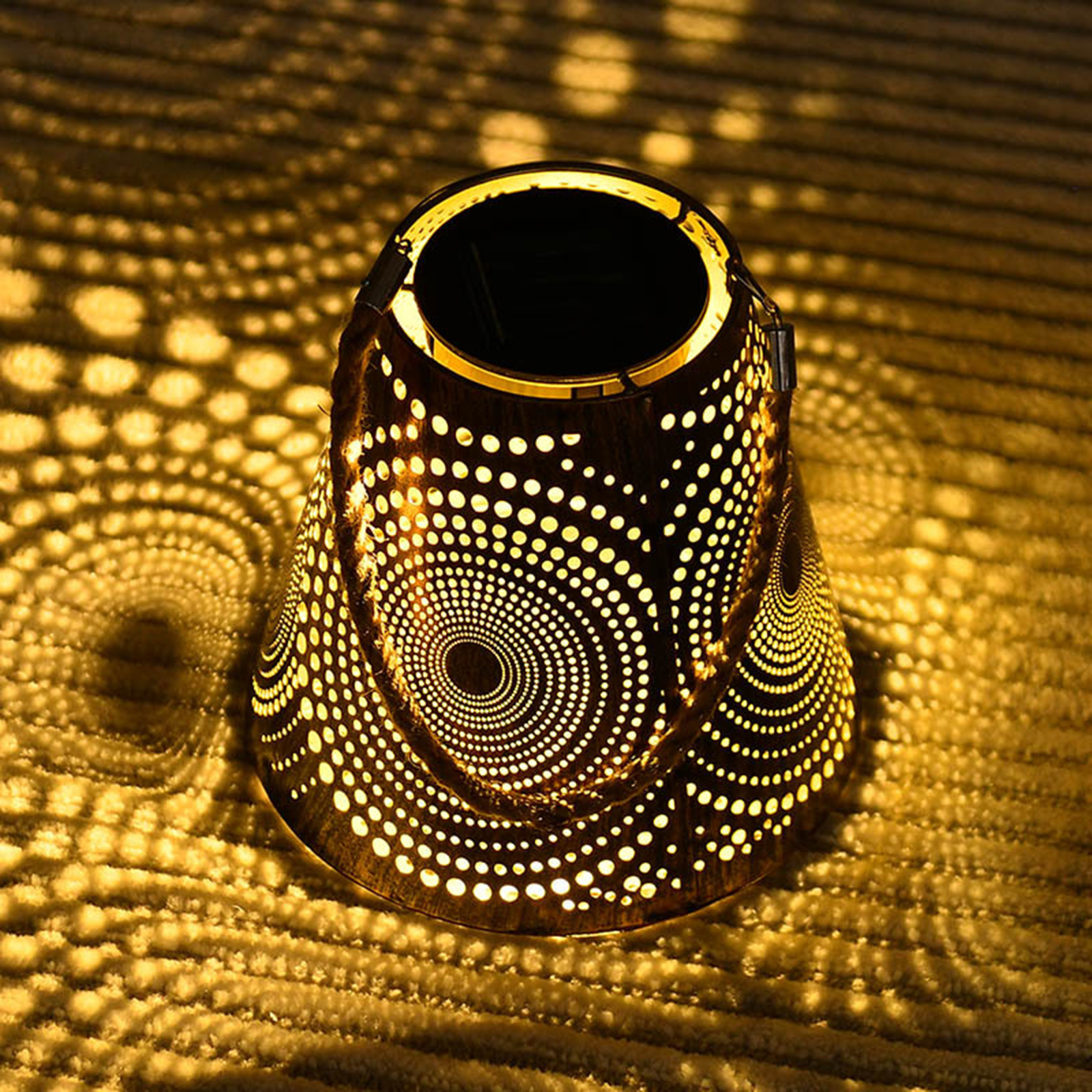 Dekorative Solarlampe - Toivize - Modell 0016 - Wasserdichtes Schmiedeeisen Mit Schmetterlingsprojektion Für Garten Und Außenbereich
