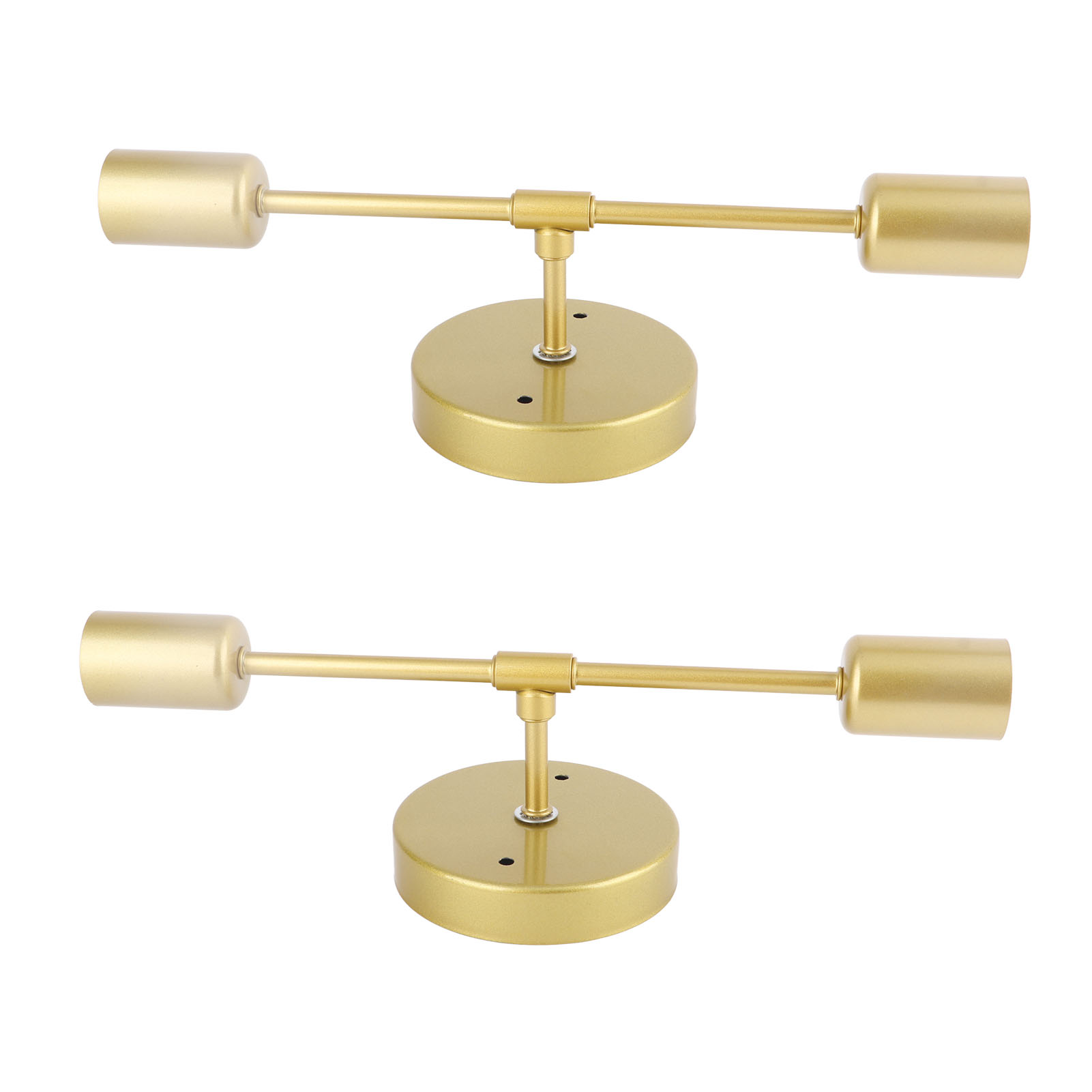 Ortvai E26 Badezimmer-wandleuchte, Goldfarbenes Metall, Modernes Minimalistisches Design, 2er-set, Robust Und Einfach Zu Montieren