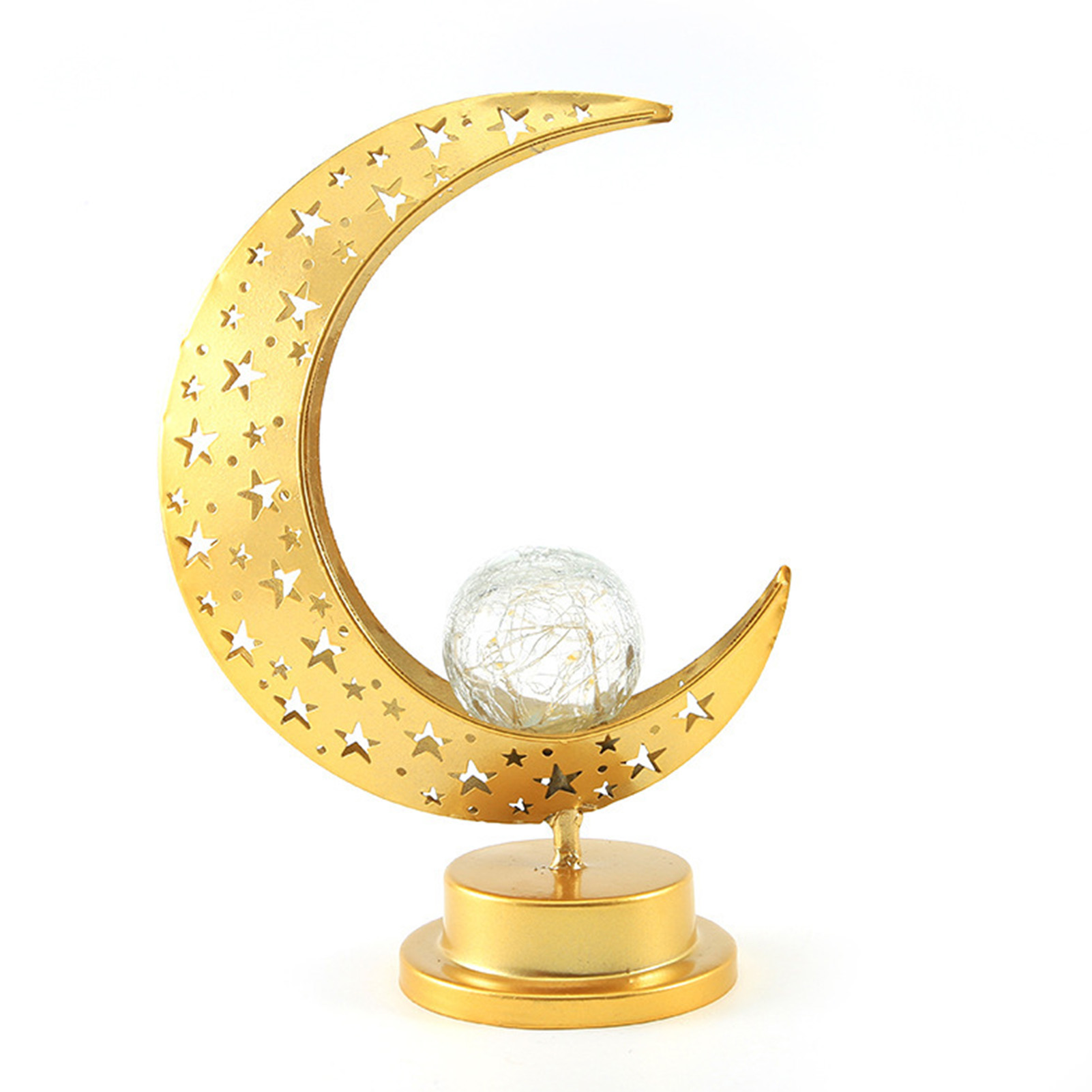 Toivize Moon Dekorative Led-tischleuchte Aus Durchbrochenem Eisen, Orientalischer Stil, Warmes Licht, Kabellos, Festliche Atmosphäre
