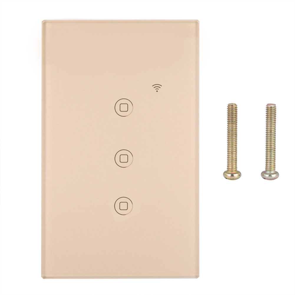 Toivize Smart 3-wege-wlan-touchschalter, Gehärtetes Glas, Sprachsteuerung, Timer, App-steuerung, 100–240 V, Elegantes Design