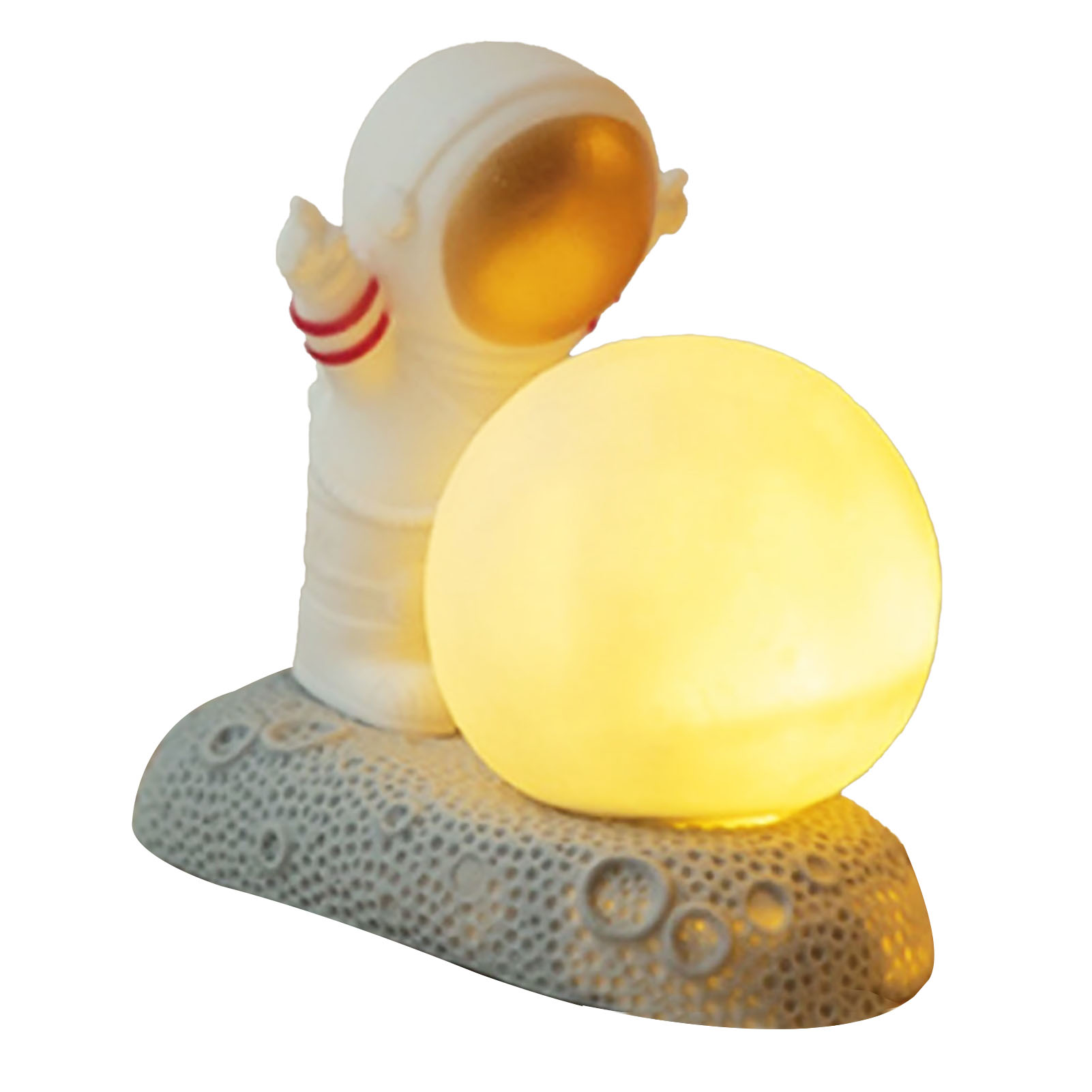 Dekorative Nachtleuchte „spaceman Moon“, Goldene Vinylfolie (120 G), Warmes Licht, Astronauten- Und Mondmotiv, Gemütliche Atmosphäre