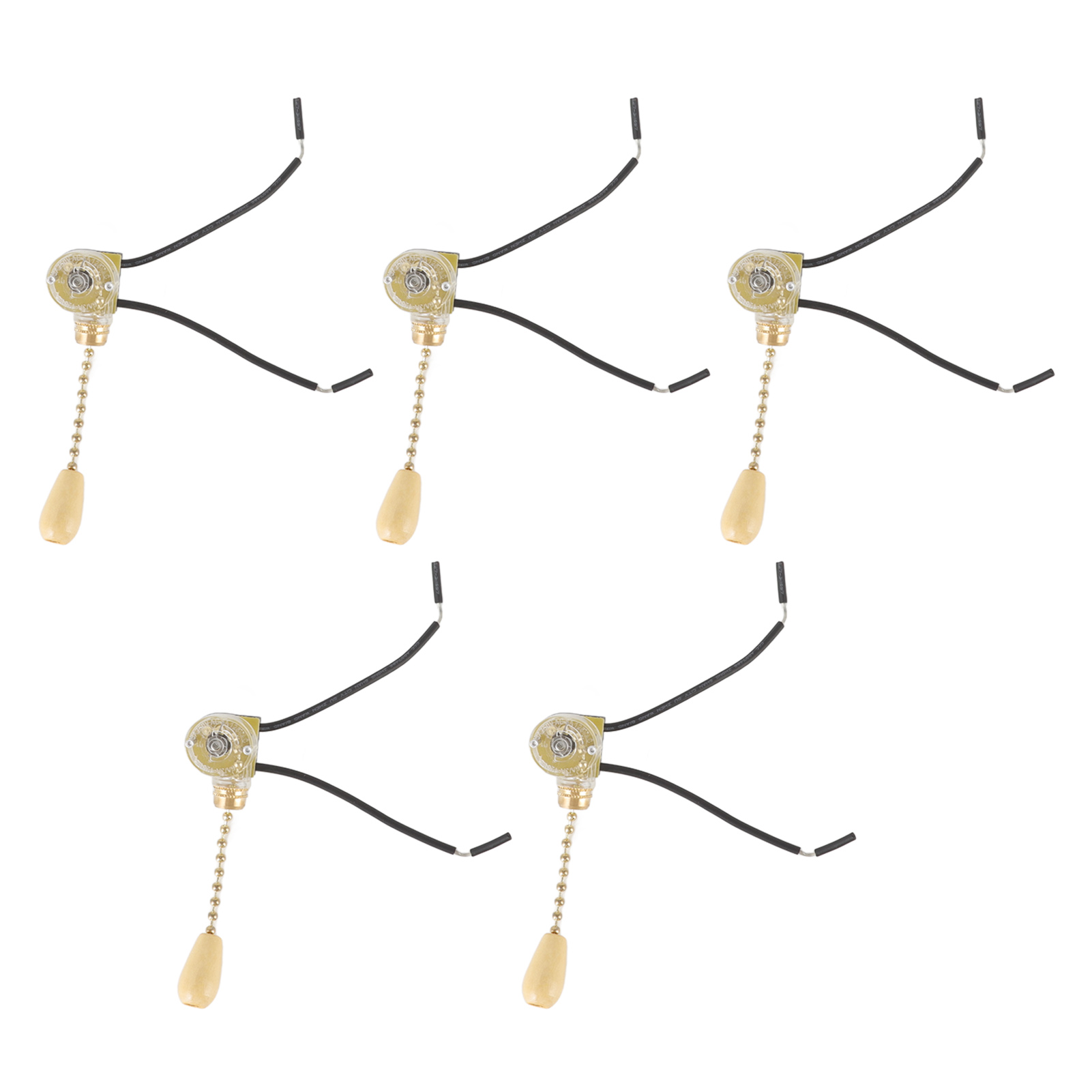 Zugschalter – 5er-pack – Naturbirke – 250 V/3 A – Ø 23 Mm – Für Kronleuchter, Ventilatoren Und Wandleuchten – Elegantes Und Robustes Design