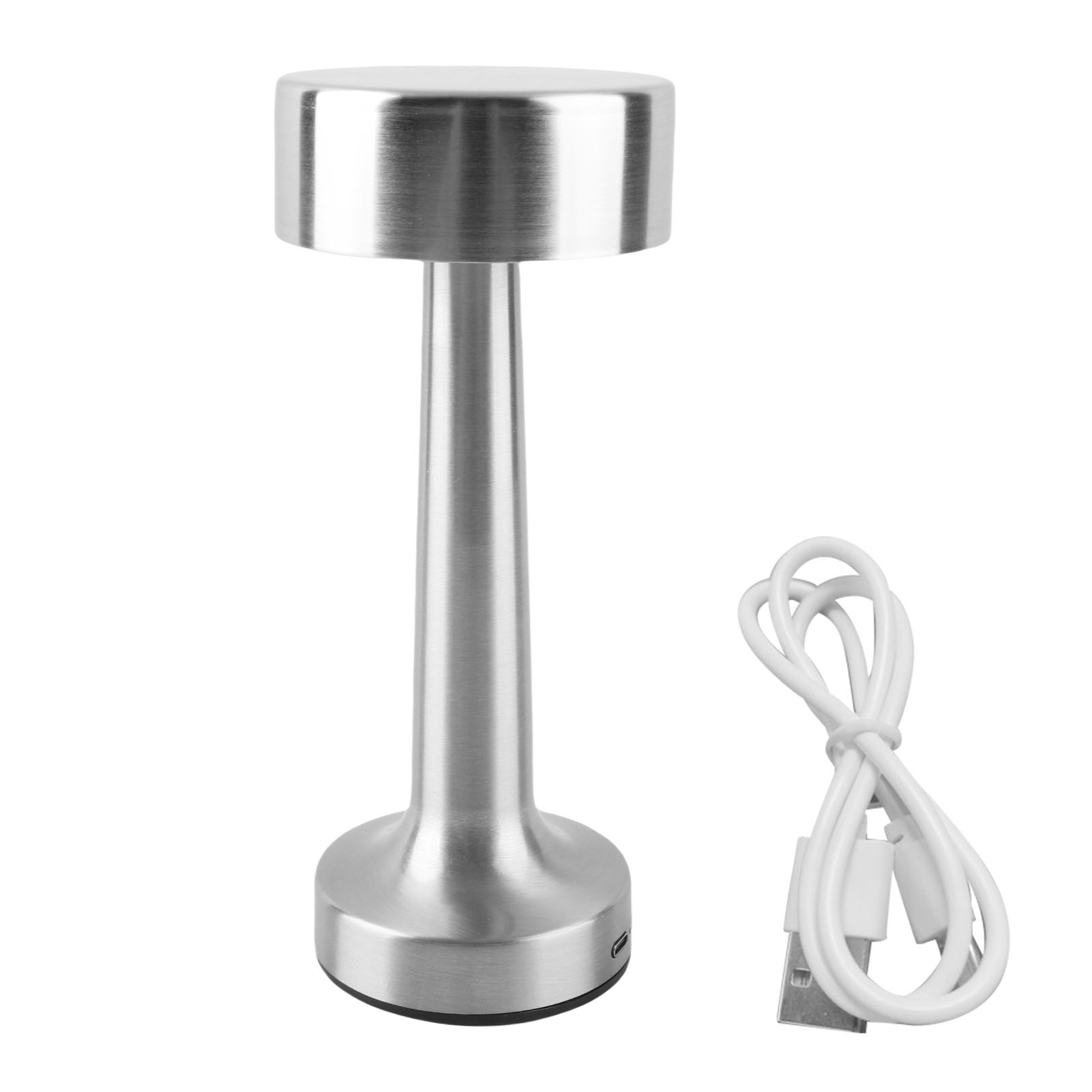 Wiederaufladbare, Kabellose Tischleuchte Mit 1800-mah-akku, Silberfarbenem Metalldesign, 3 Farbtemperaturen, Touch-steuerung