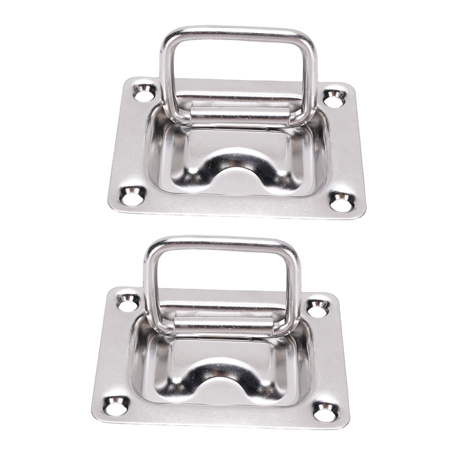 Set Mit 2 Bündig Eingelassenen Lukengriffen Aus Edelstahl 316 (75,6 X 57 Mm) Für Boote