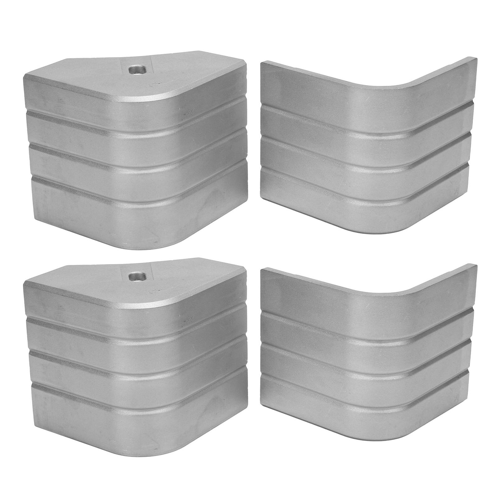 Satz Mit 4 Eckkappen Aus Aluminiumguss Für Pontonboote, Höhe 79–81 Mm, 90°-abgerundete Ecken, Robuster Schutz