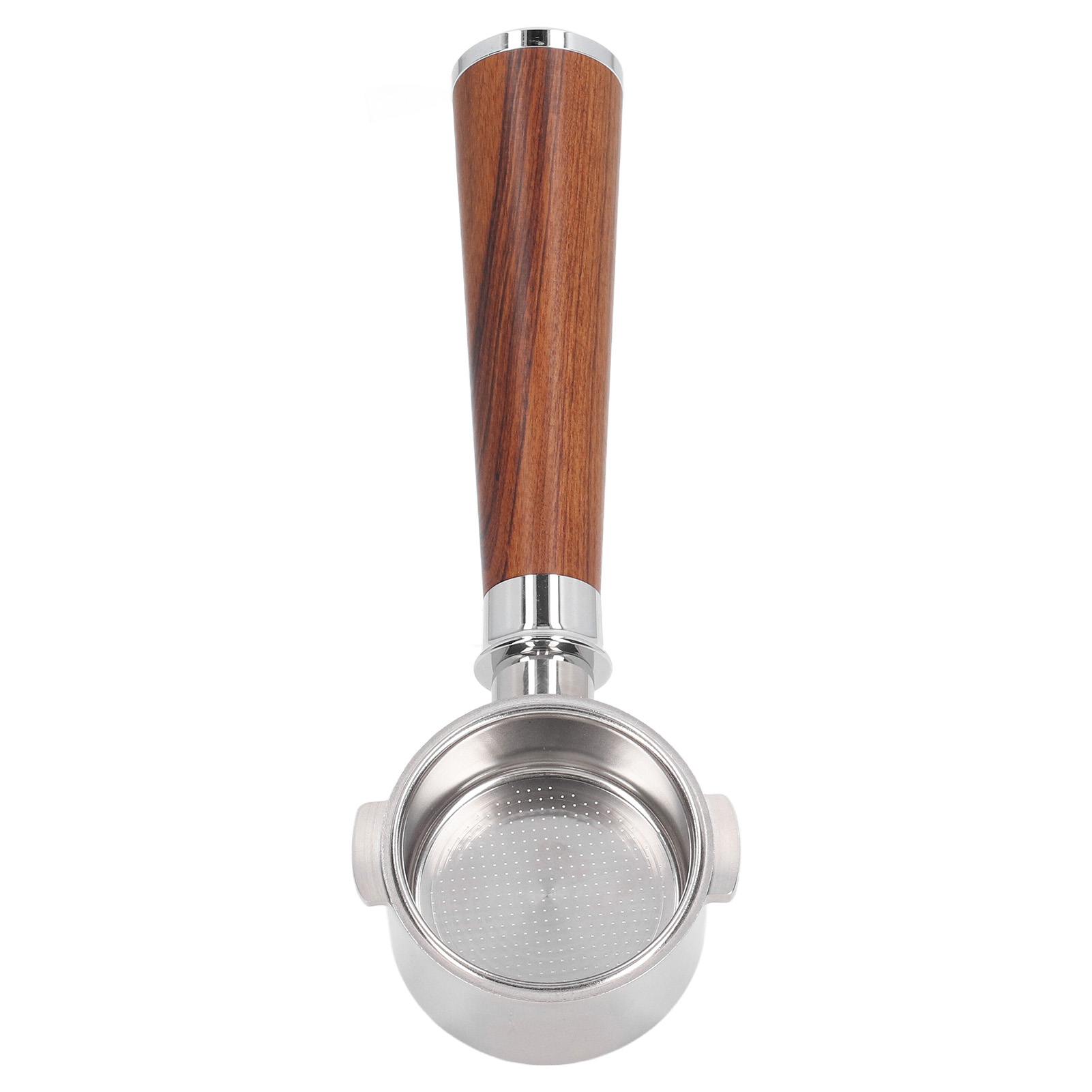 Bodenloser 51-mm-filterhalter Für Delonghi Ec0310, Edelstahl 304 Mit Griff Aus Thailändischem Rosenholz, Abnehmbares Design