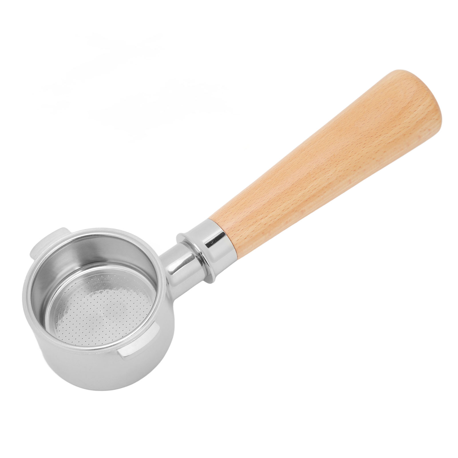 Bodenloser 51-mm-filterhalter Für Delonghi Eco310 Aus Edelstahl Mit Buchenholzgriff