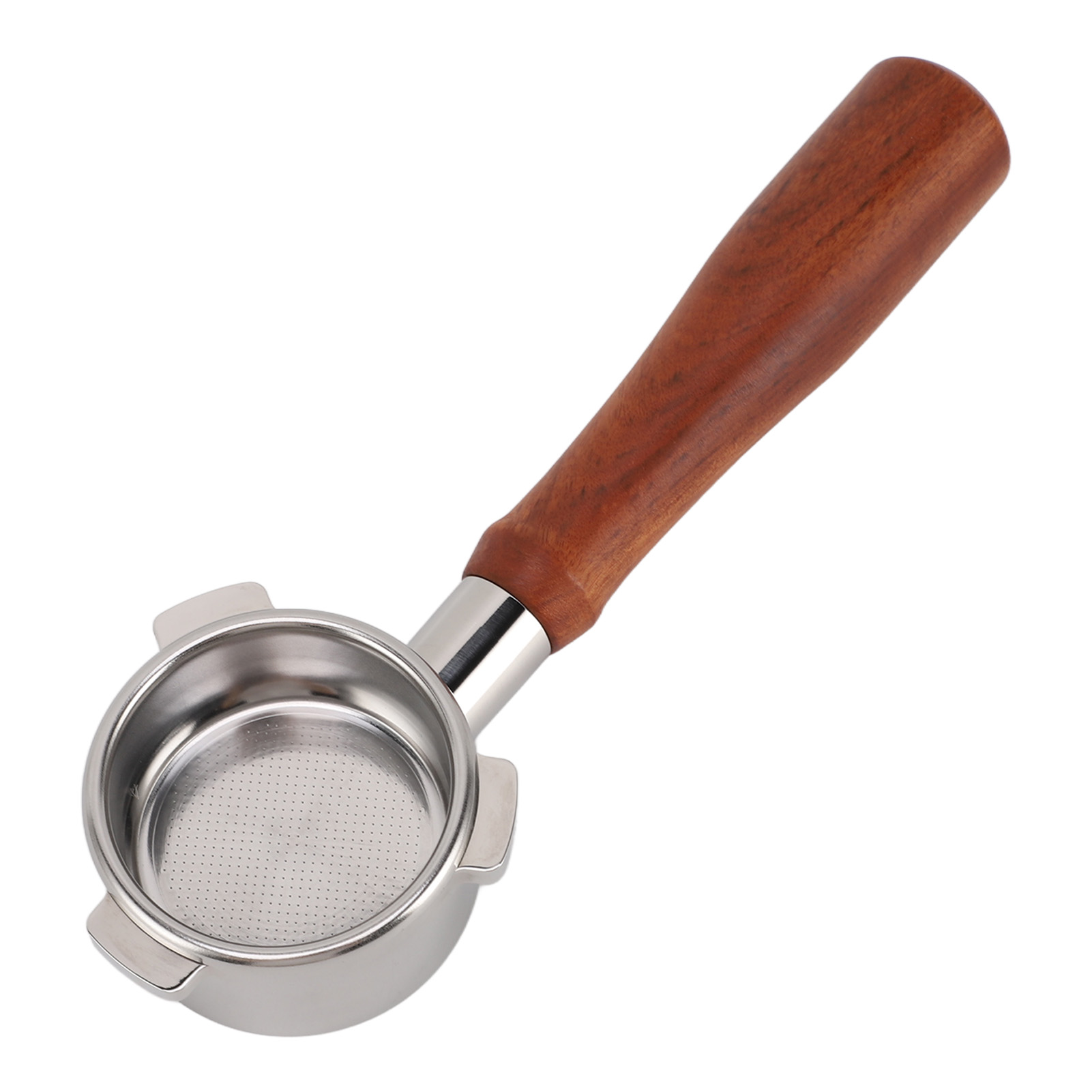 Bodenloser Siebträger Für Breville Series 8, 54 Mm Durchmesser, Aus Edelstahl 304 Mit Einem Robusten, Ergonomischen Griff Aus Exotischem Holz.