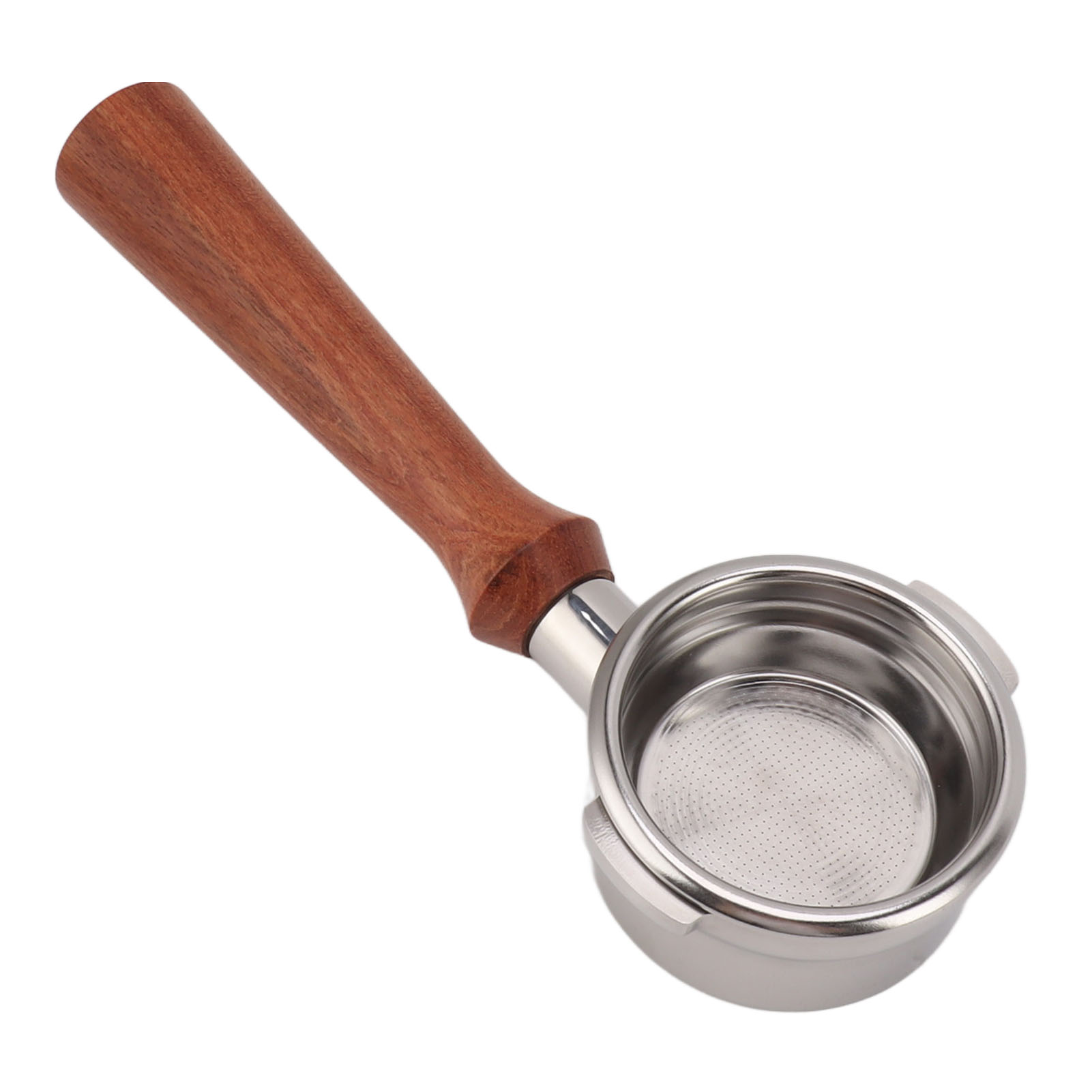 Bodenloser 58-mm-edelstahl-siebträger, Kompatibel Mit Breville Series 9, Mit Mahagoniholzgriff