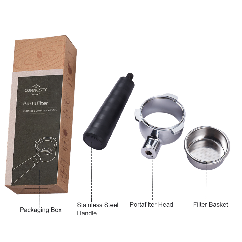 Bodenloser 54-mm-edelstahl-siebträger, Breville-kompatibel, Mit Dosiersieb Und Reinigungsbürste