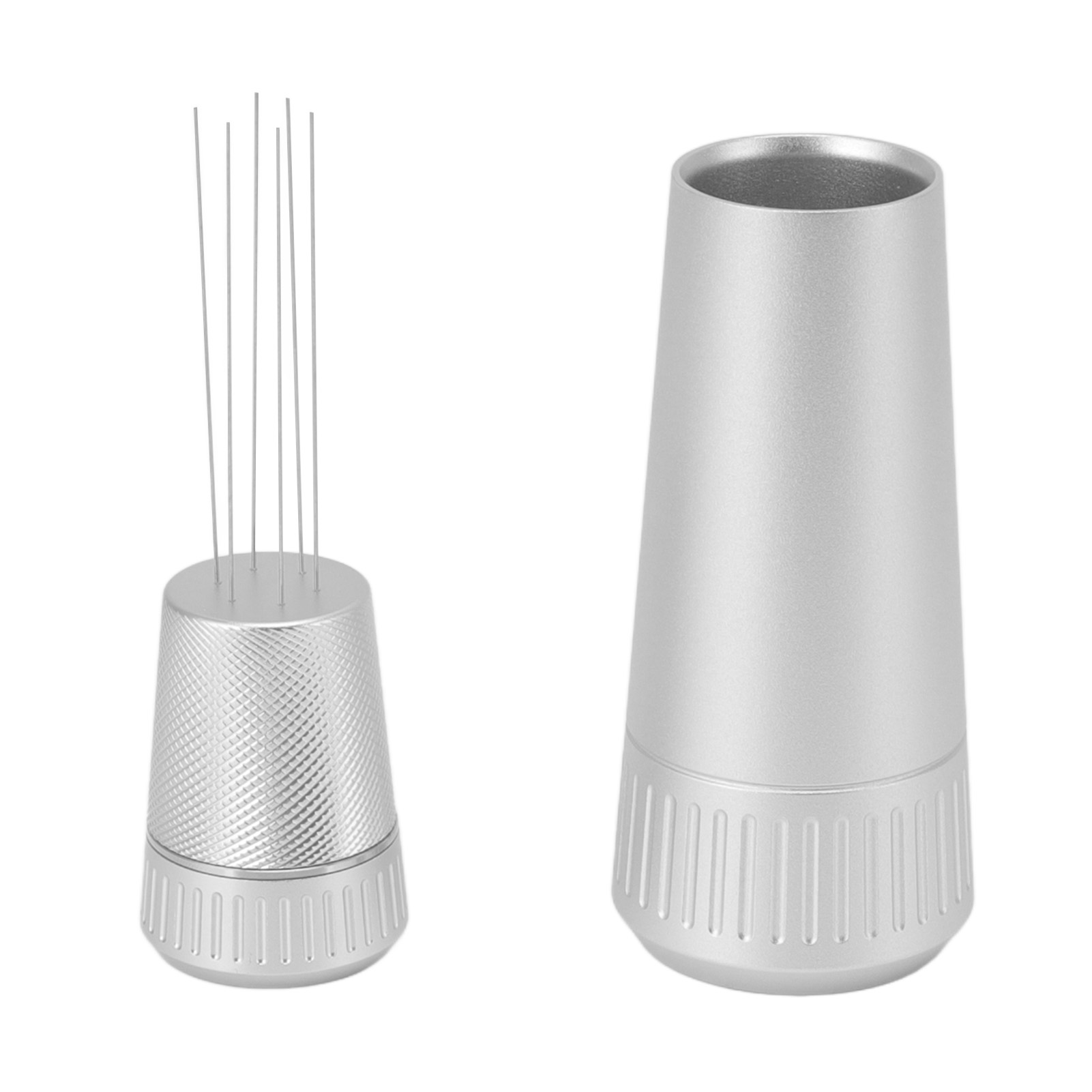 Toivize Kaffeenadelspender, Edelstahl Und Aluminium, Ergonomisch, Stabiler Standfuß, Silber