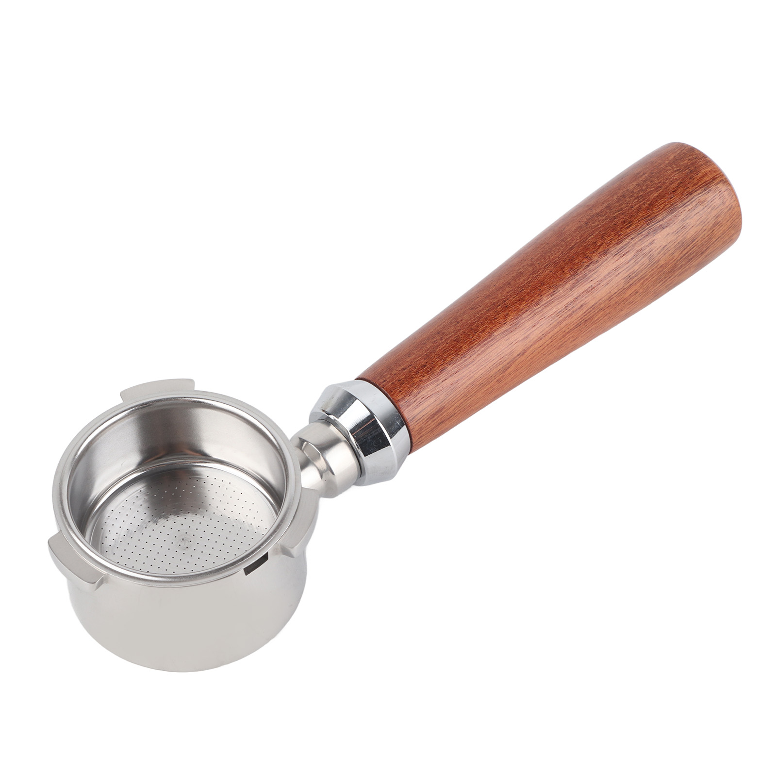 Toivize 51-mm-siebträger Ohne Boden, Edelstahl Mit Rosenholzgriff Für 3-feder-espressomaschine