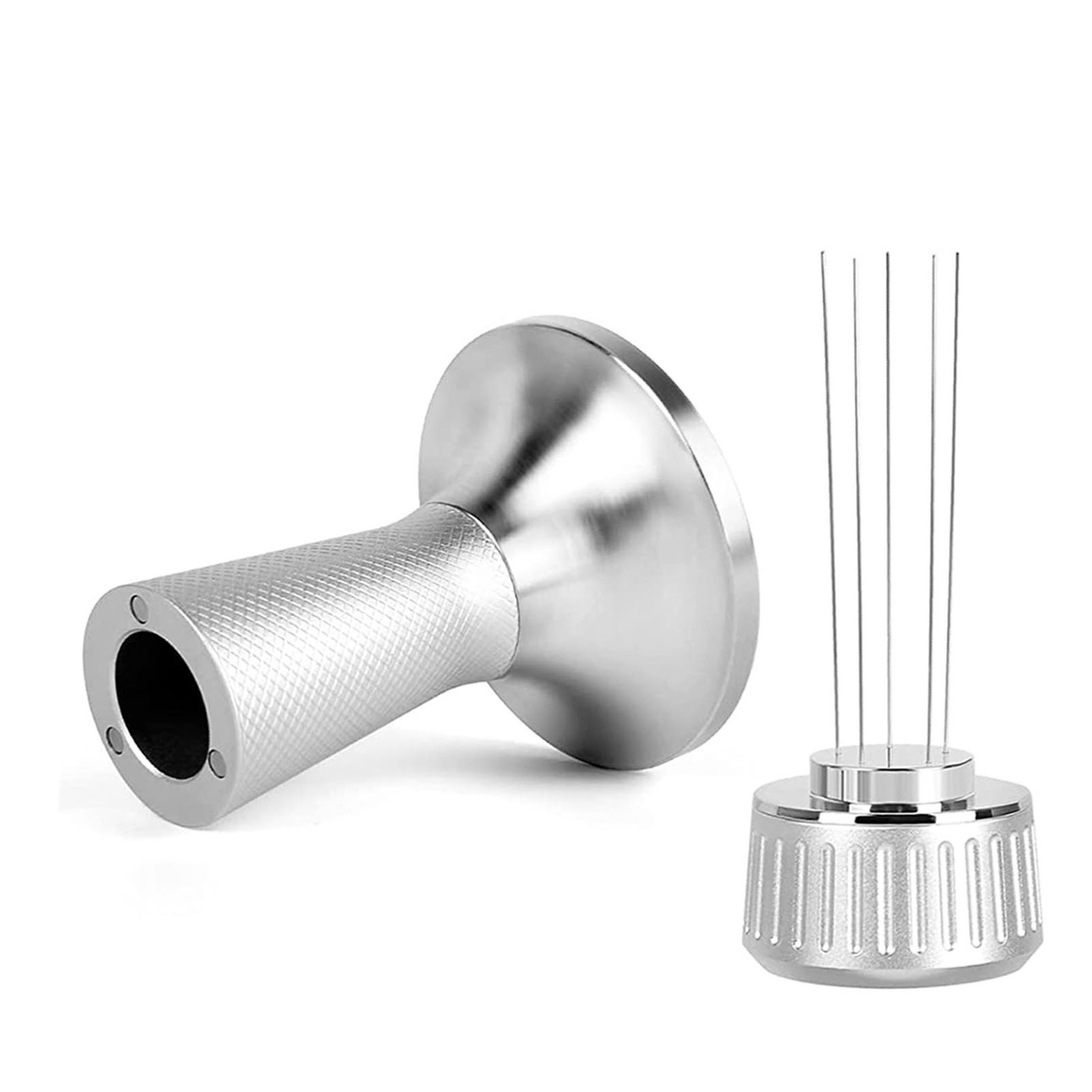 2-in-1 Kaffeepresse Mit Dosierer, Edelstahl, 53 Mm Gebogener Sockel Für 54-mm-breville-siebträger, Gleichmäßiges Und Präzises Tampern