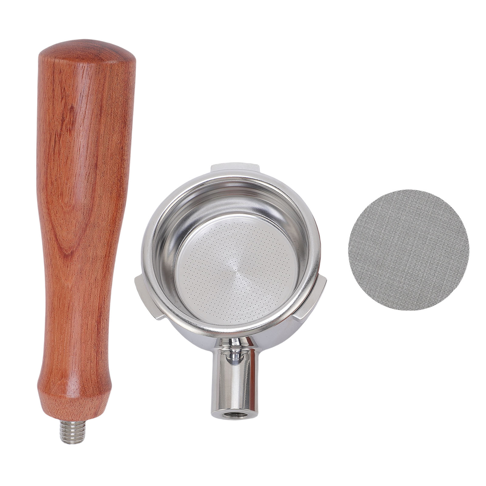 Toivize 58-mm-siebträger Ohne Boden, Edelstahl & Holz, Ergonomischer Griff, Kompatibel Mit Professionellen Espressomaschinen