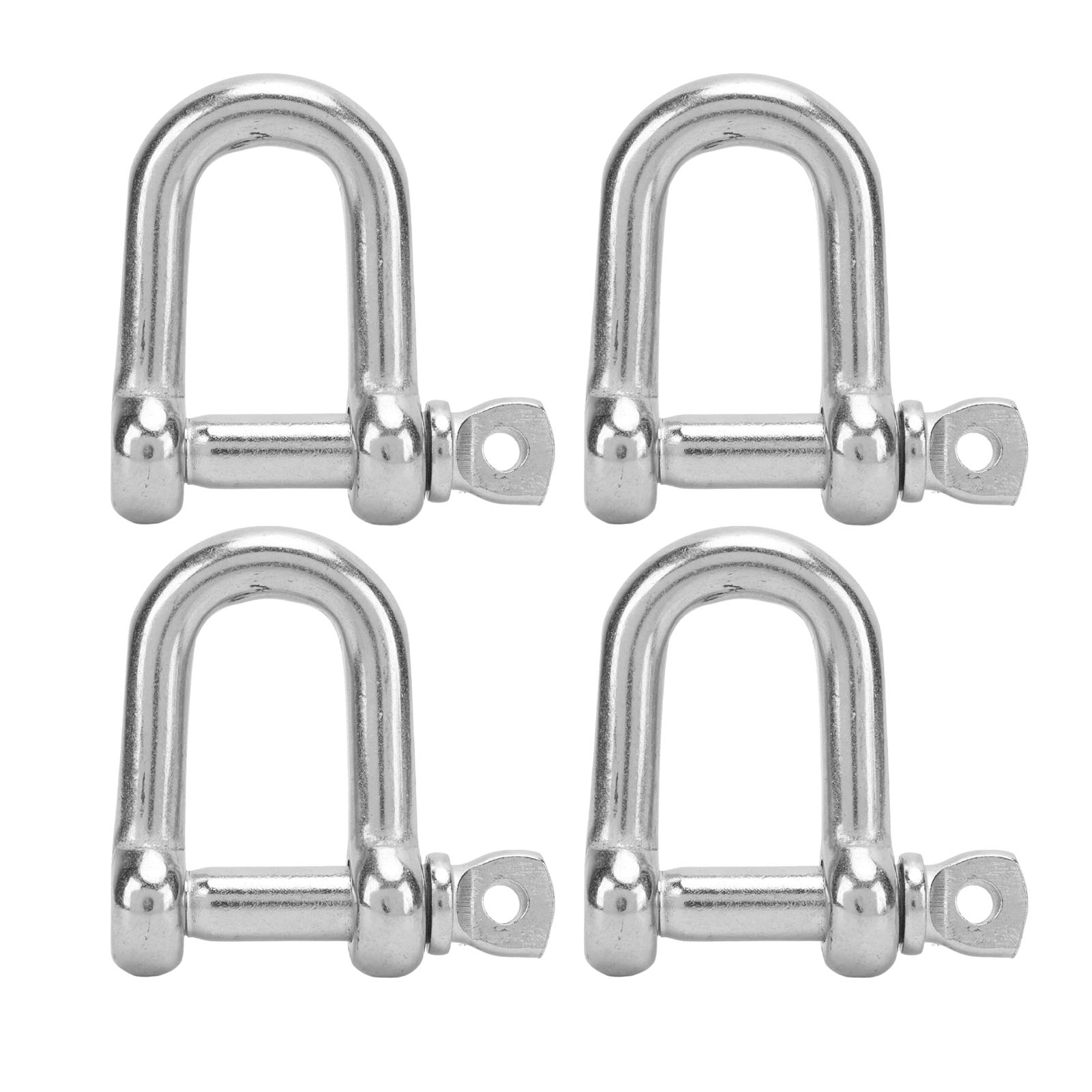 Set Mit 4 D-winkeln Aus Seewasserbeständigem Edelstahl 316, 10 Mm – Tragfähigkeit 320 Kg, Hochglanzpoliert, Für Boote Und Den Außenbereich
