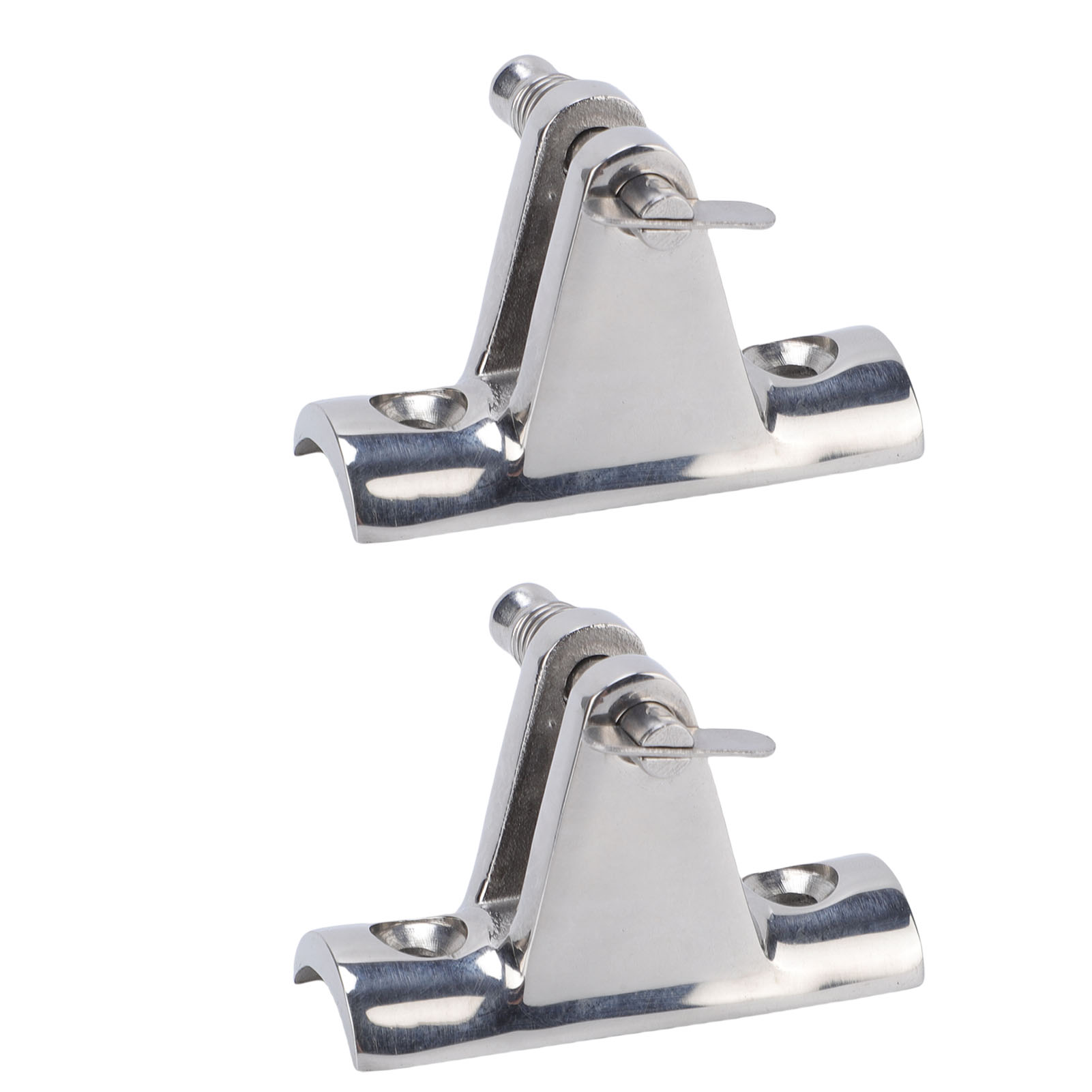 2-teiliges Schiffsscharnier, Edelstahl 316, Konkave Basis Ø 22,2 Mm, 42 Mm Achsabstand, Mit Verriegelungsstift Für Pontonboote Dy06-004