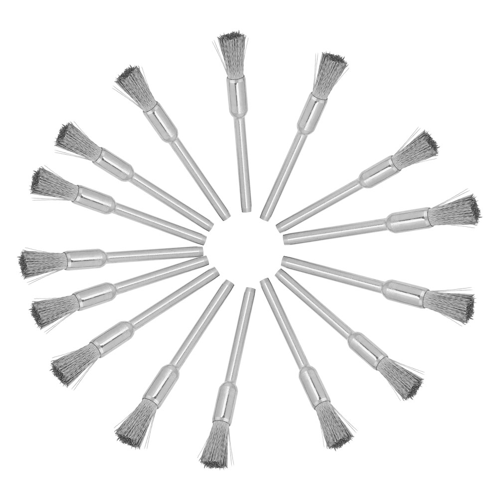 Set Mit 15 Mini-drahtbürsten Für Rotationsschleifer, 3 Mm Schaft, Langlebiger Stahl, Modelle 01 02 03, Für Präzises Entlacken Und Polieren