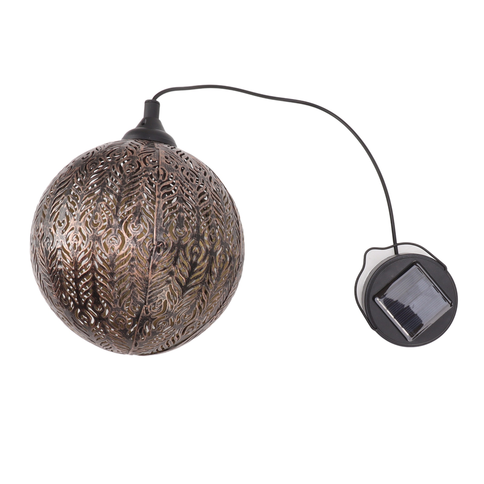 Solar-gartenlaterne, Weizenährenkugel, 15 Cm, Abs-eisen, Ip44, Warmweißes Led-licht, Außendekoration, Wasserdicht, 8 Stunden Akkulaufzeit, Kabellos