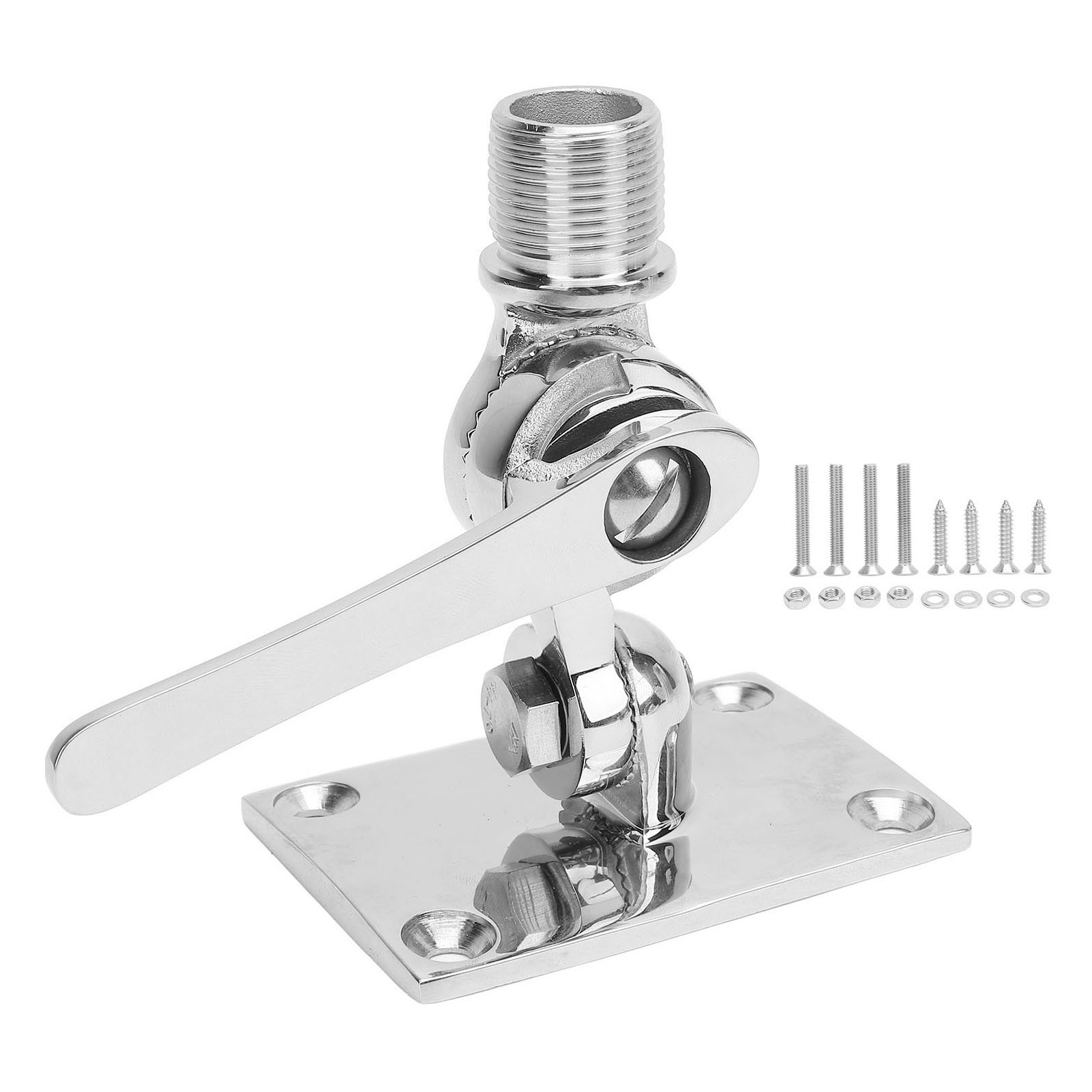 Toivize 316 Polierte Marine-vhf-antennenhalterung, Verstellbare Ratsche Für 25-mm-antennen, Robust Und Elegant, Ideal Für Boote