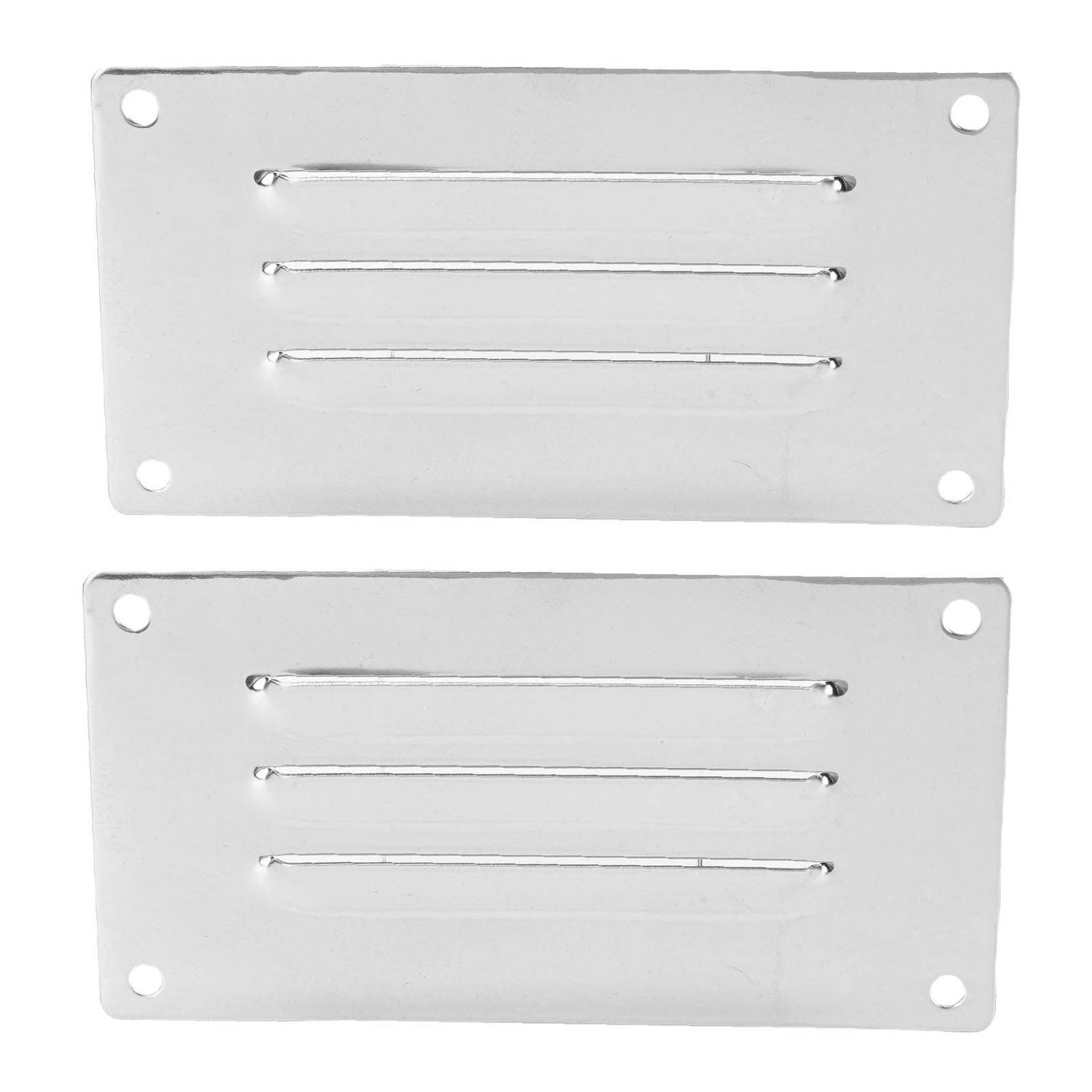 Rechteckiges Lüftungsgitter, Edelstahl 316 (seewasserbeständig), Hochglanzpoliert, 127 X 65 Mm, 2er-pack