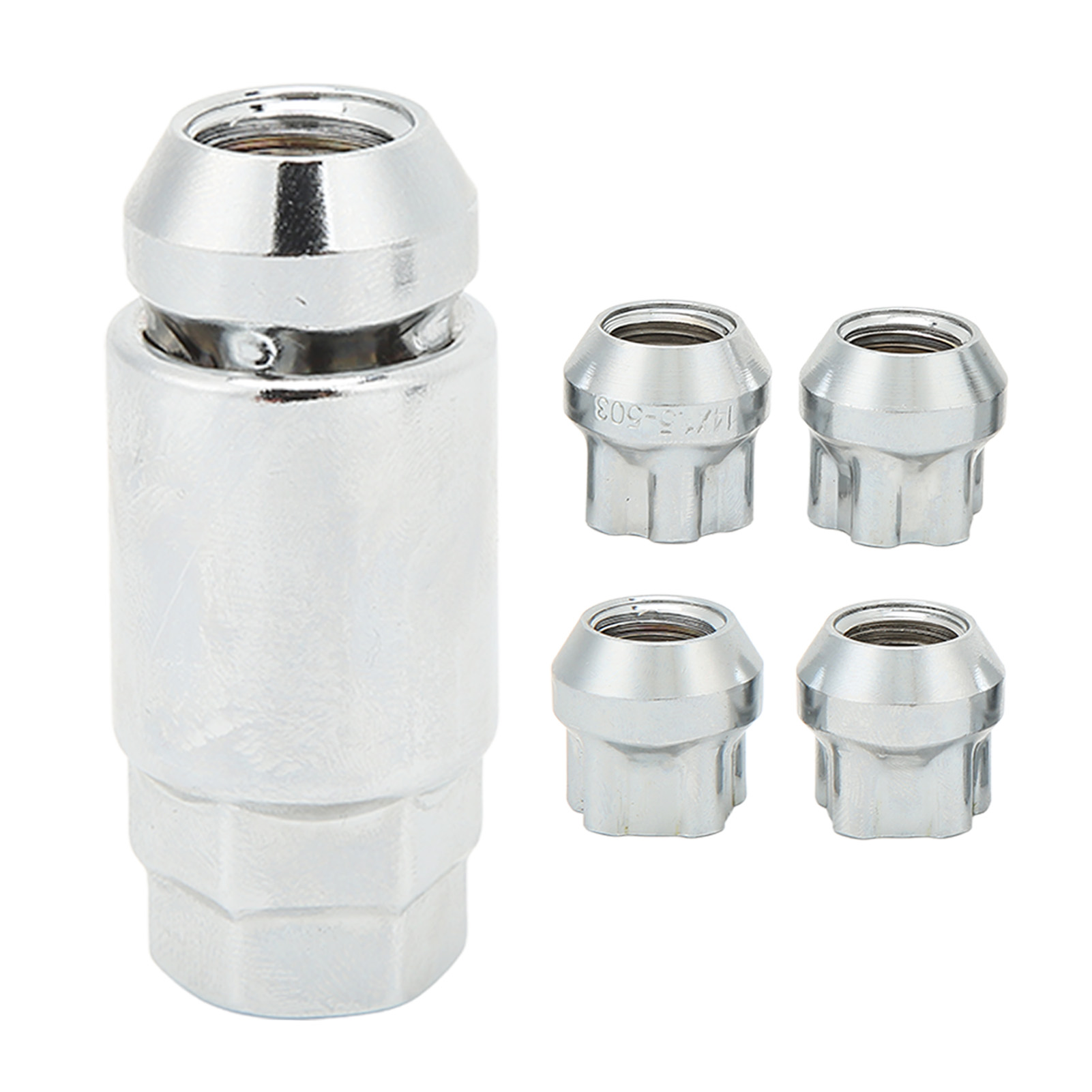 Tesla Model S/3/x/y Diebstahlsicherungen M14x1,5 Edelstahl Silber 4-teiliges Set Mit Einzelschlüssel