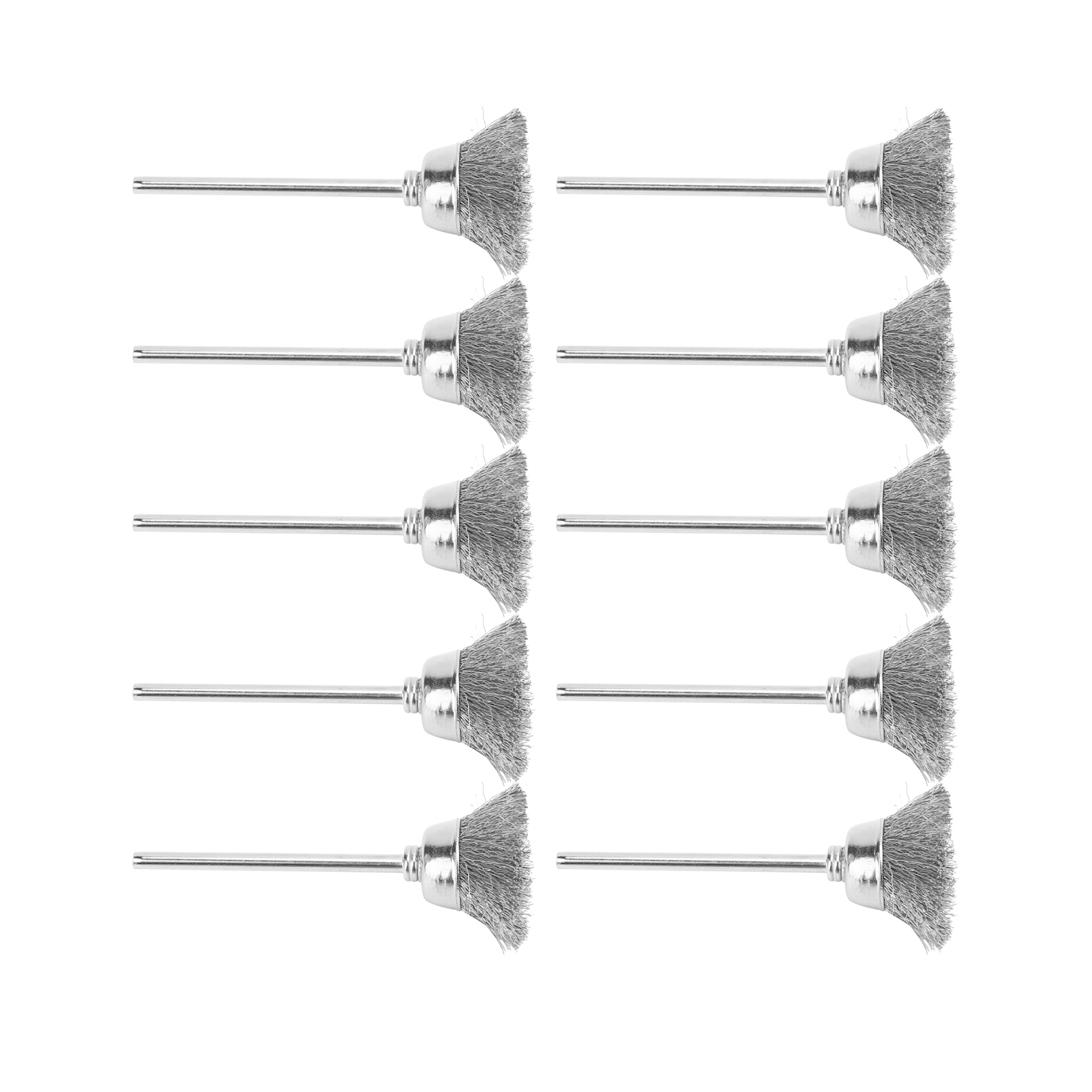 Set Mit 10 Elektrischen Drahtbürsten Aus Edelstahl, Schalenförmig, 2,35 Mm Schaft, Zum Polieren, Reinigen Und Entlacken Von Holz Und Marmor