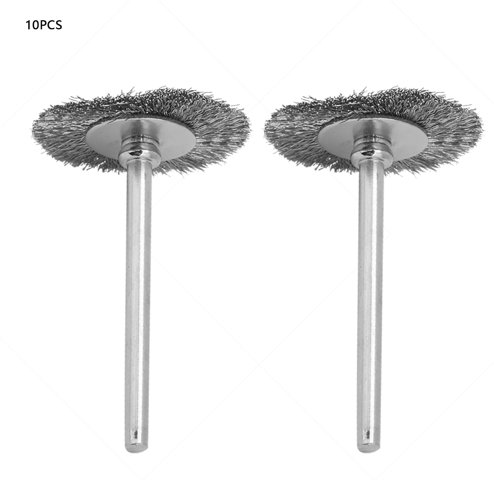 Flache Edelstahl-polierbürste 3 X 25 Mm – 10er-packung Zum Bohren, Entlacken Und Effektiven Entfernen Von Rost Von Metalloberflächen