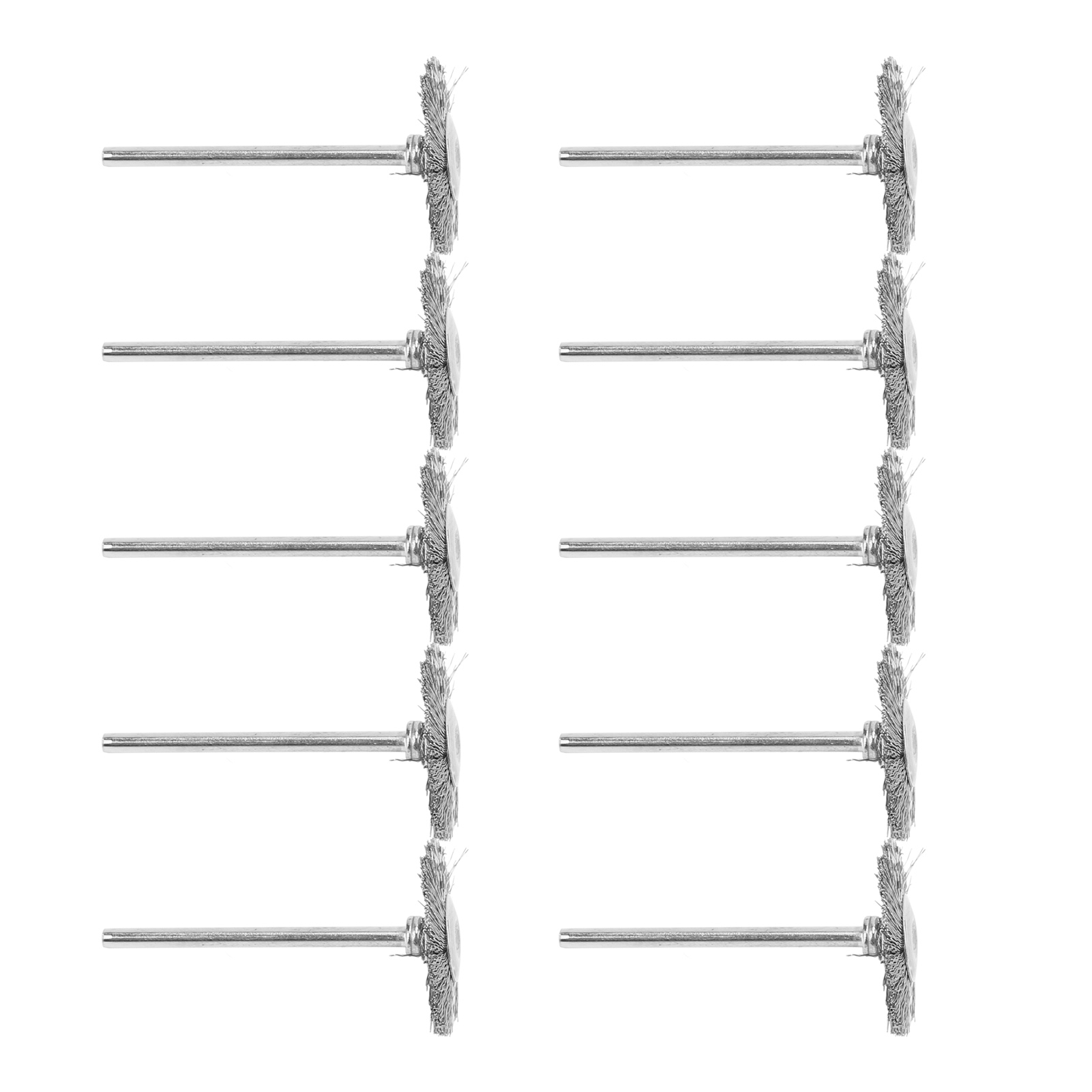 Set Mit 10 Edelstahl-rotationsbürsten Mit 2,35-mm-schaft Für Bohrmaschinen – Präzisionspolieren Und Entlacken Von Holz, Metall Und Marmor
