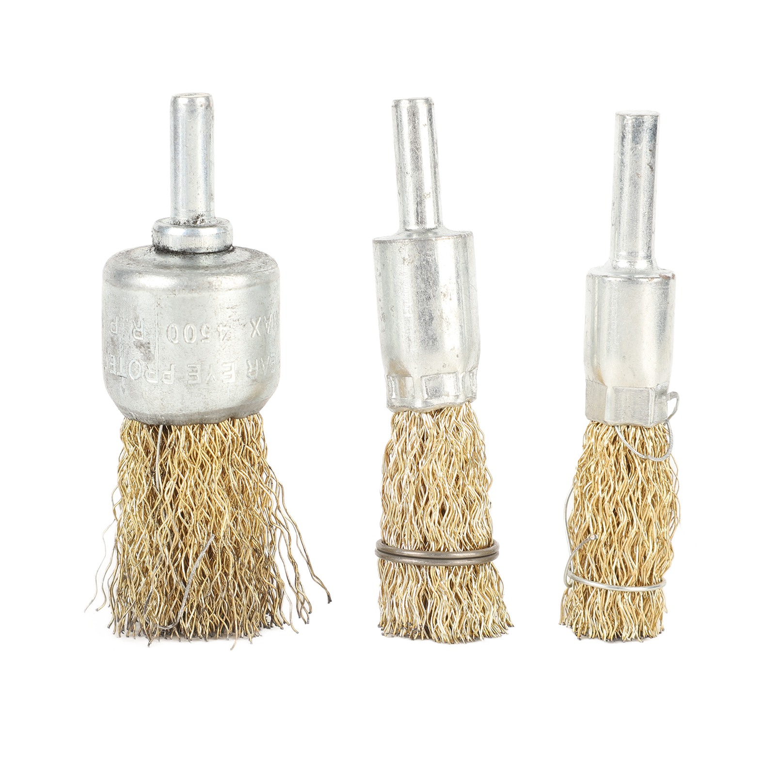 Set Mit 3 Edelstahl-metallbürsten – Bohrmaschinenschleifer – Rost- Und Farbentfernung – Hochleistungs-crimpkabel