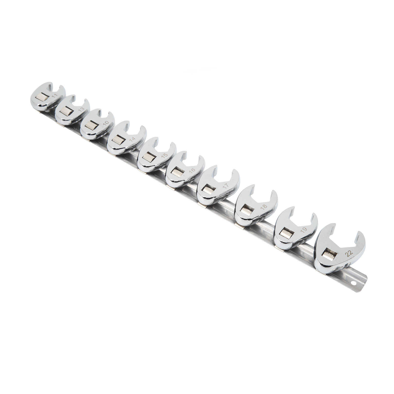 Toivize 10-teiliger Metrischer Steckschlüsselsatz 10–22 Mm 3/8" Vierkantantrieb, Verchromter Stahl, Mit Aufbewahrungsschiene
