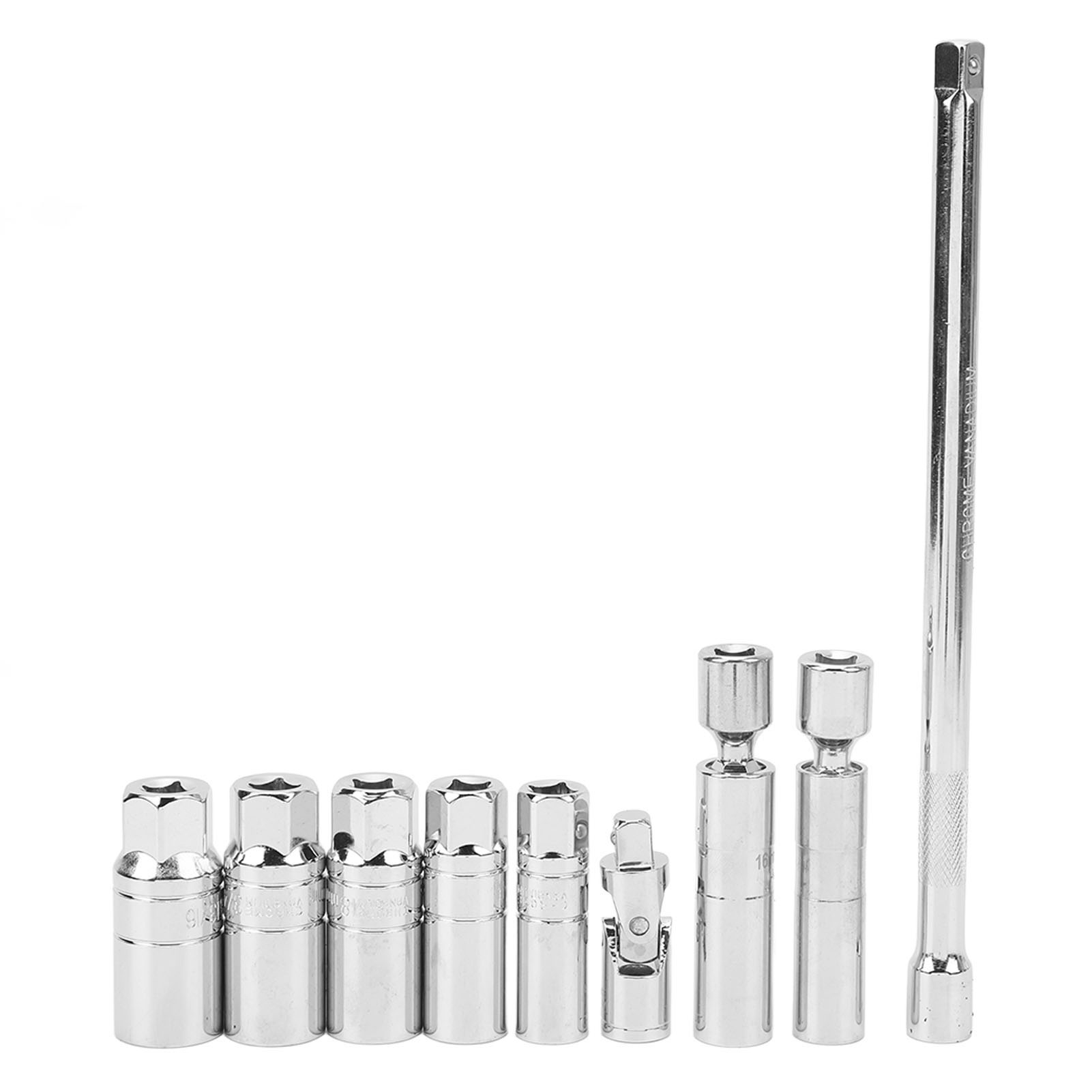 9-teiliger 3/8"-magnet-zündkerzensteckschlüsselsatz Aus Dünnwandigem Stahl Für Cr-v-fahrzeuge Mit Universalgelenk Und Verlängerung Für Mercedes